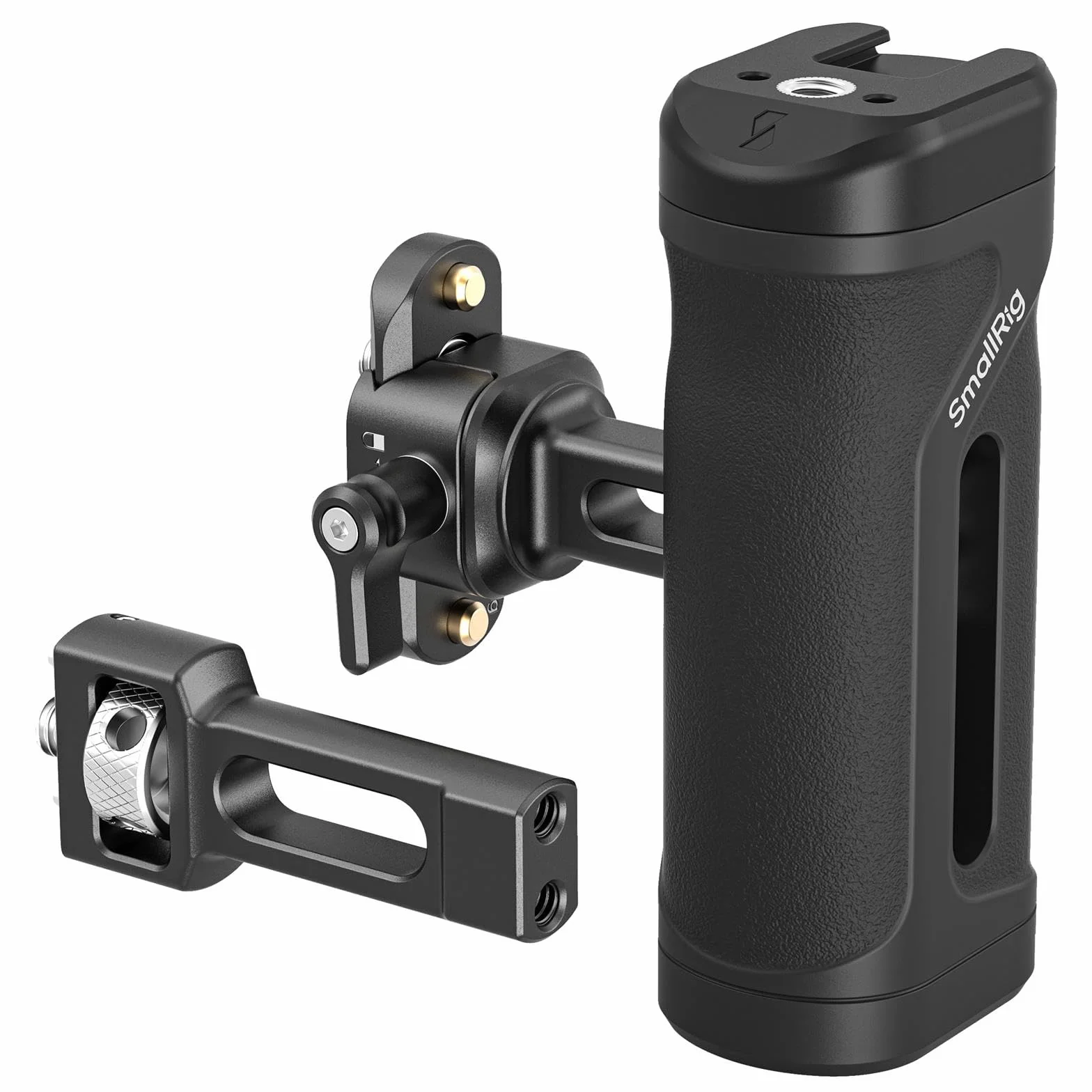 SMALLRIG Mini uchwyt boczny z szyną NATO lub śrubą mocującą 1/4"-20, ergonomiczny uchwyt do aparatu fotograficznego, regulowany w wysokości o 30 mm, zintegrowana stopka akcesoriów - 5948