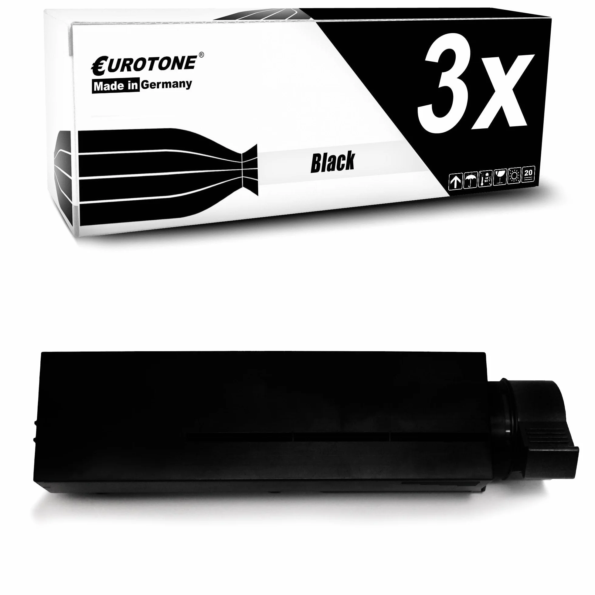 Eurotone Toner 3X toner kompatybilny jako zamiennik do Oki B400 B410 B420 B430 B440 zastępuje 43979102 czarny czarny