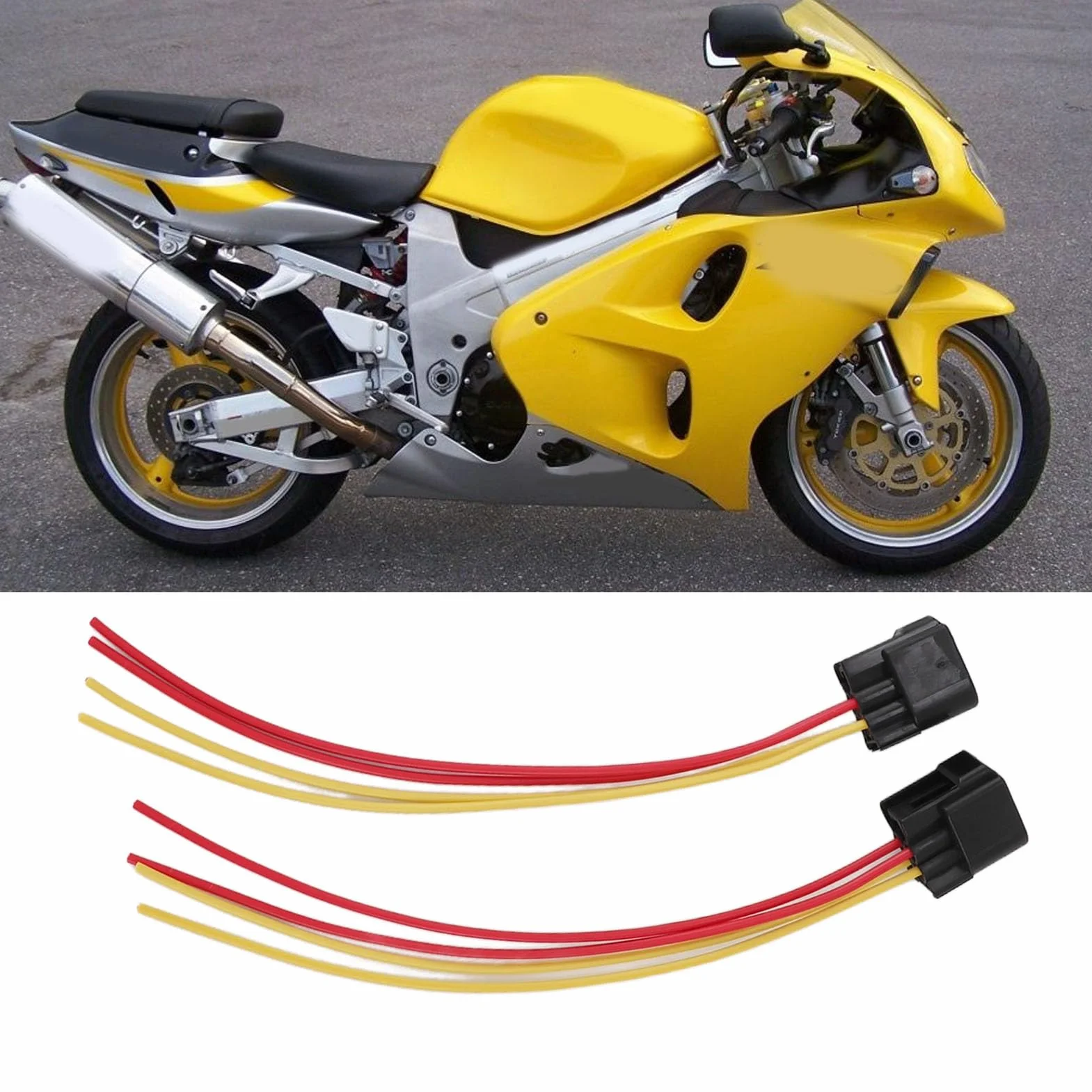 Wtyczka Złącza Elektromagnetycznego dla TL1000 SV650, 2 szt. Wtyczka Przekaźnika Elektromagnetycznego Rozrusznika Wtyczka do Wiązki Przewodów Złącze Elektryczne Wymiana Wtyczki