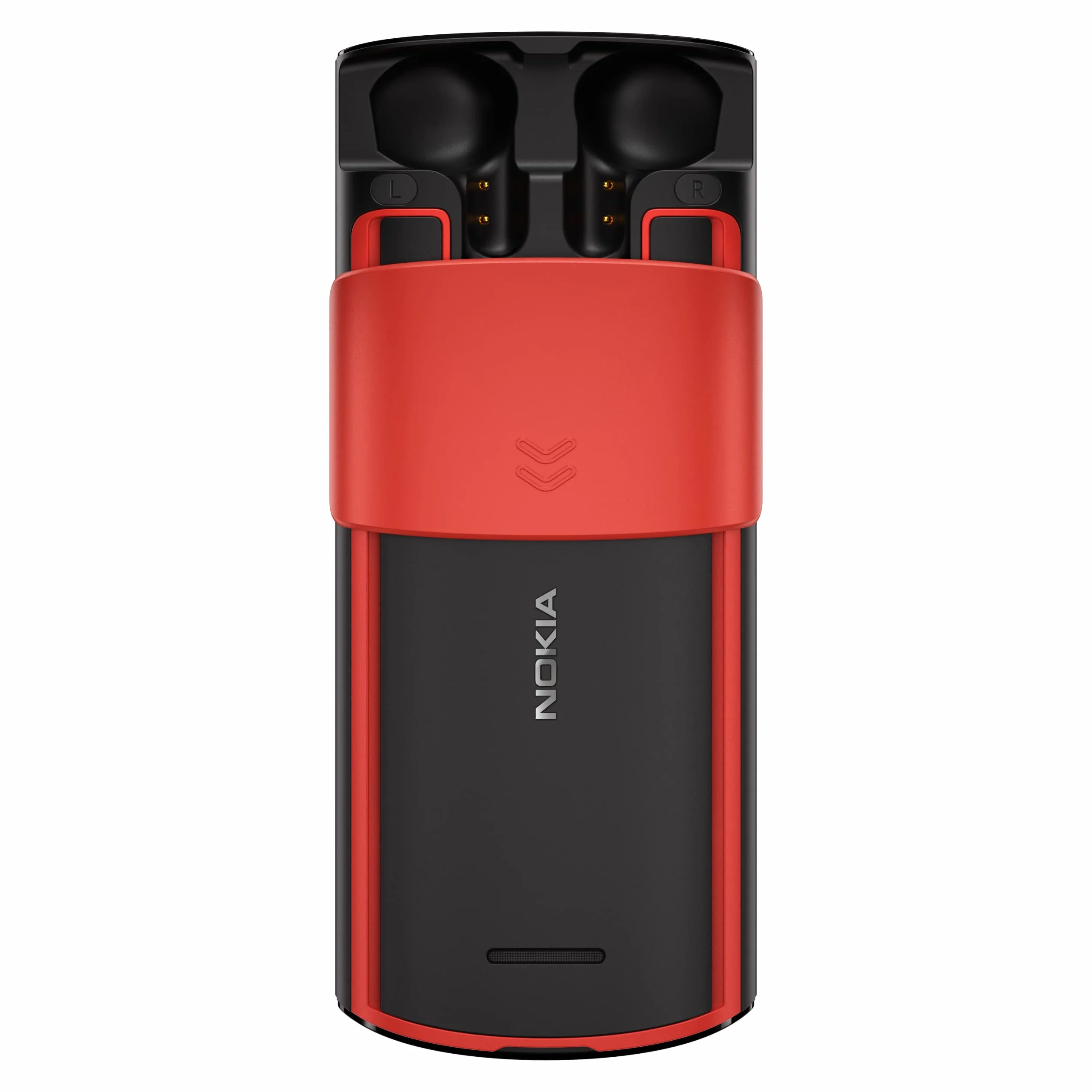 Nokia 5710 Xpress Audio z wbudowanymi bezprzewodowymi słuchawkami dousznymi, odtwarzaczami MP3, radiem FM, przyciskami szybkiego wyboru muzyki, duża bateria – czarna