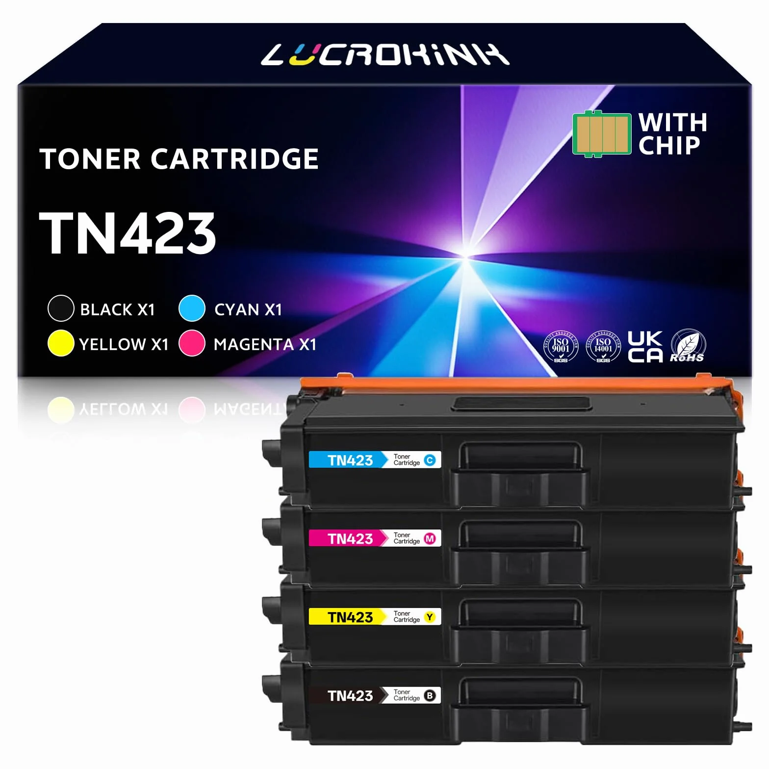 TN423 TN-423 kartridże z tonerem do TN423BK TN423C TN423M TN423Y, 4 sztuki | Kompatybilny z drukarkami Brother HL-L8260CDW HL-L8360CDW MFC-L8690CDW MFC-L8900CDW DCP-L8410CDW DCP-L8410CDN (S/C/M/G)