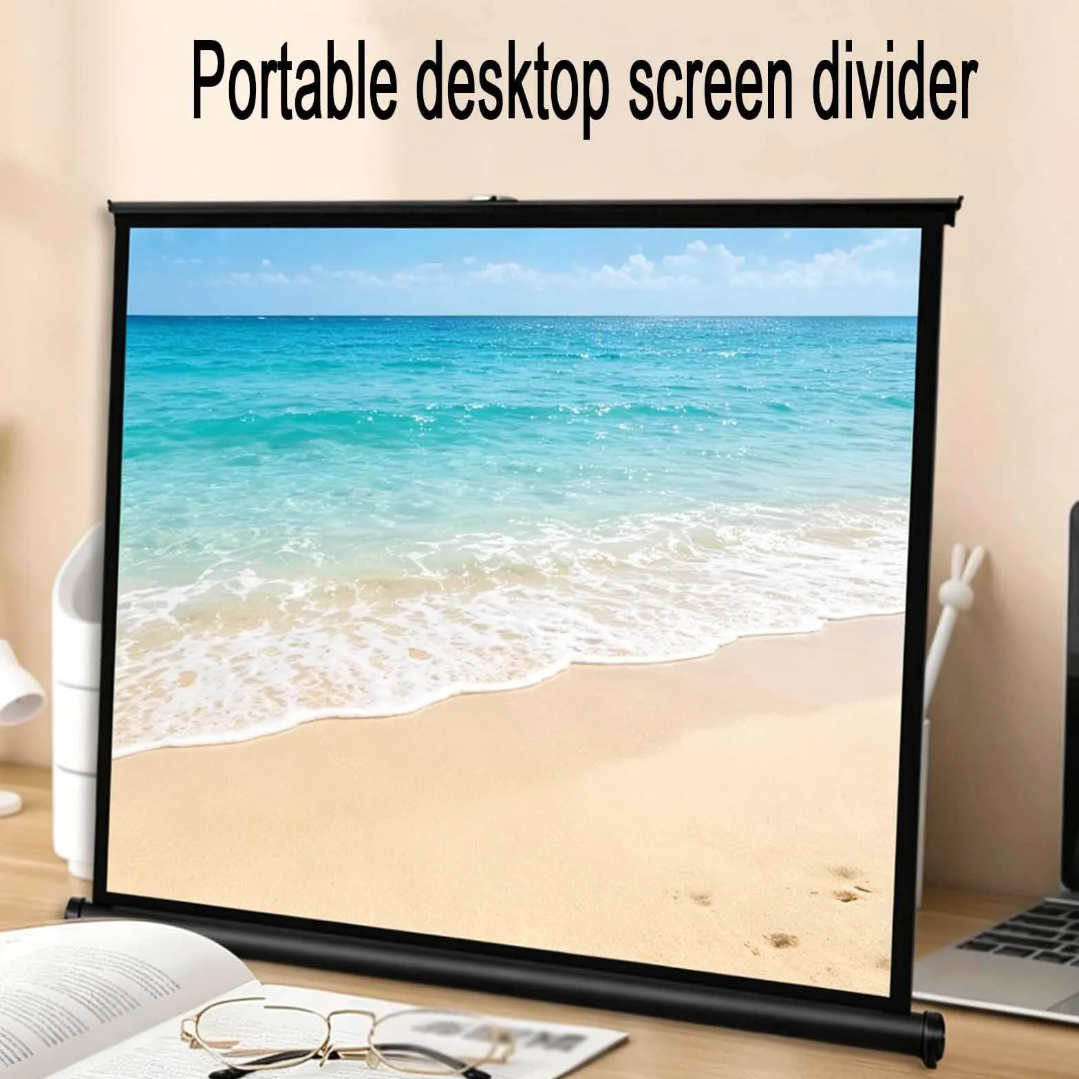 Ekran filmowy HD, przenośny ekran projekcyjny na biurko, chowane wzmocnienie, 30", 40", 50", bez zmarszczek, na kemping, do domu, biura (76 cm)