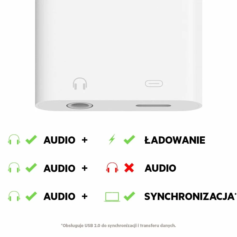Belkin 3,5 mm Audio + Charge Rockstar (iPhone Aux Adapter/iPhone Charging Adapter), biały