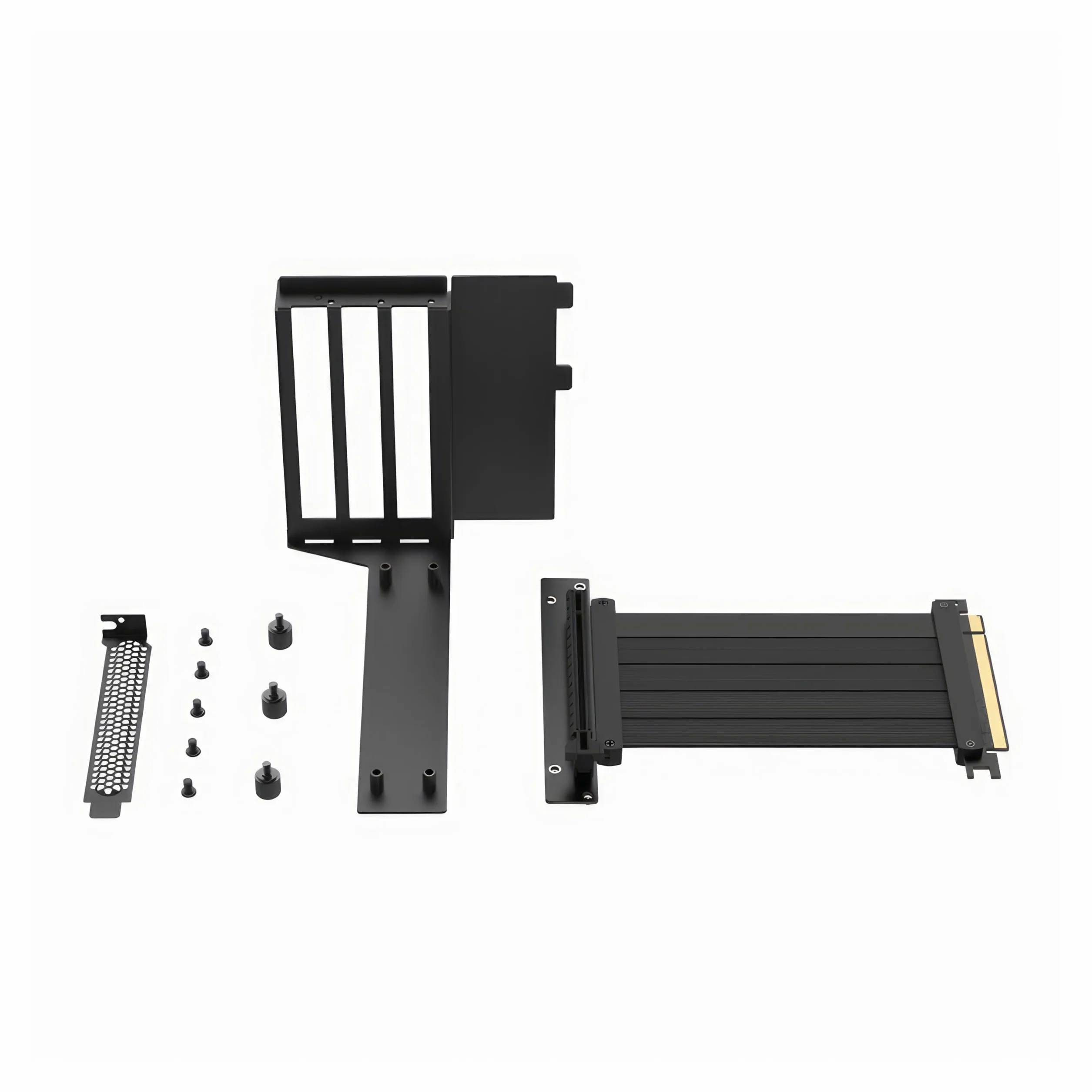 APNX Zestaw uchwytów pionowych GPU 1, PCI Express 5.0 X16 płaski kabel riser 150 mm, czarny