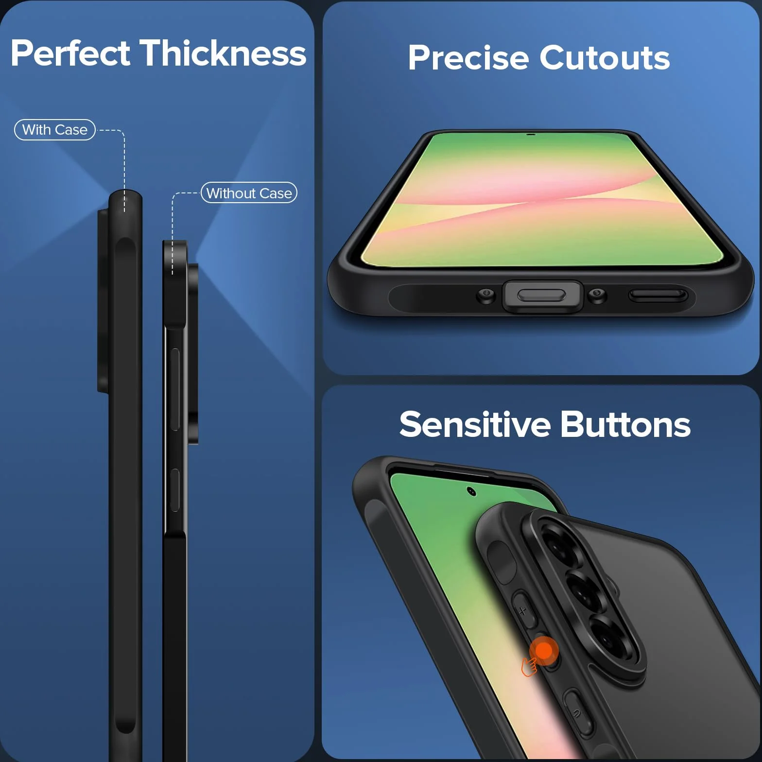 ivoler Matowa obudowa do Samsung Galaxy A56 5G wojskowa odporna na wstrząsy ochrona kamery czarne