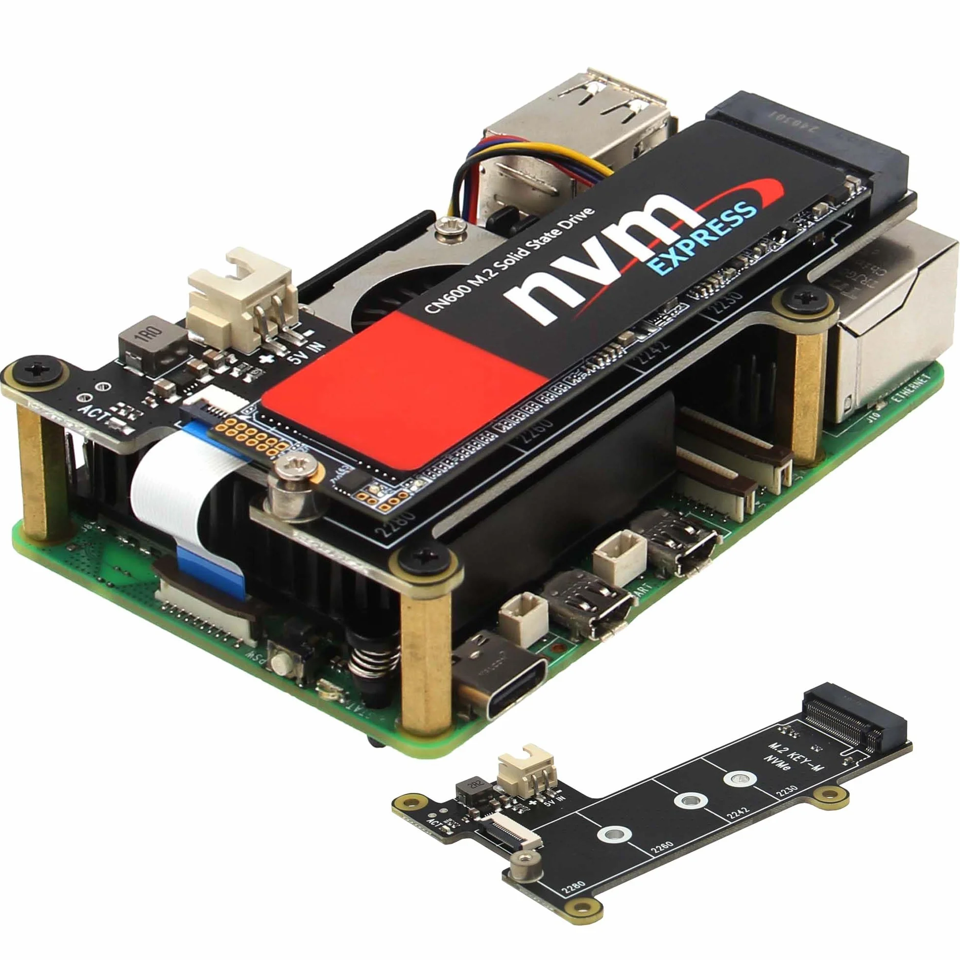 Geekworm X1001 PCIe to M.2 NVMe SSD PIP PCIe Peripheral Board for Raspberry Pi 5