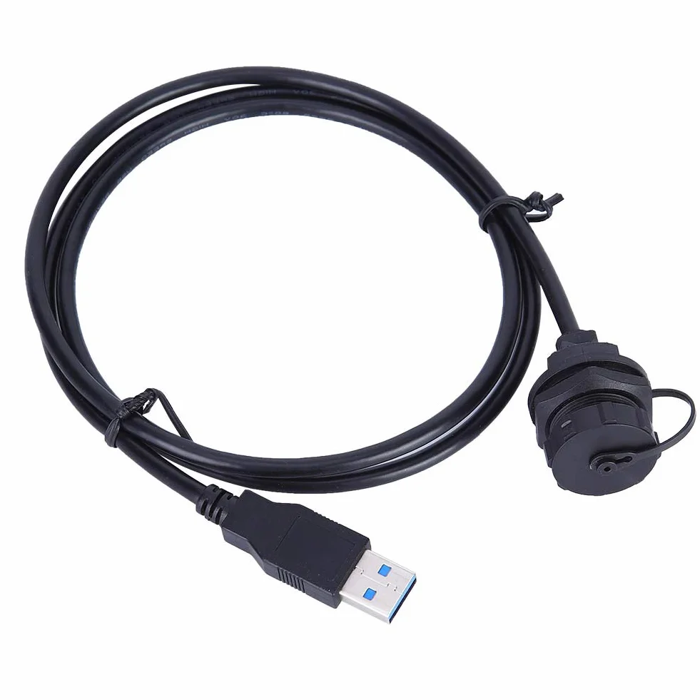 Wodoszczelne złącze USB 3.0, męskie złącze kablowe, montaż na panelu sterowania, adapter do telefonów komórkowych, samochodów, dysków twardych, przemysłowych