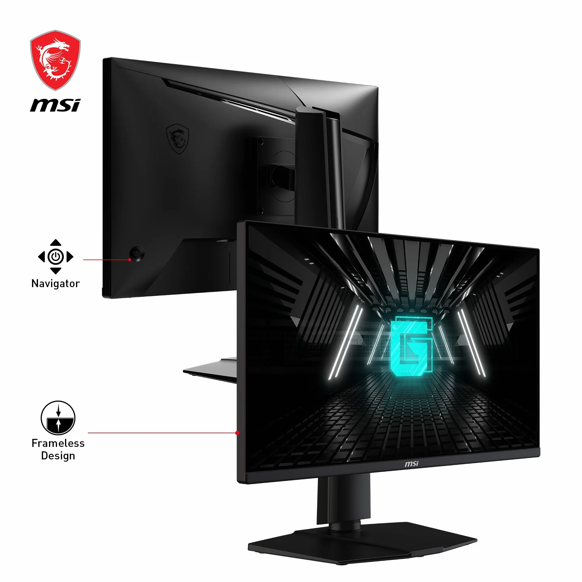MSI G255PF E2 24,5-calowy ekran do gier FHD - szybki panel IPS 1920 x 1080, 180 Hz / 1ms (GtG), gama kolorów sRGB 99%, adaptacyjna synchronizacja - DP 1.2a, HDMI 2.0b CEC