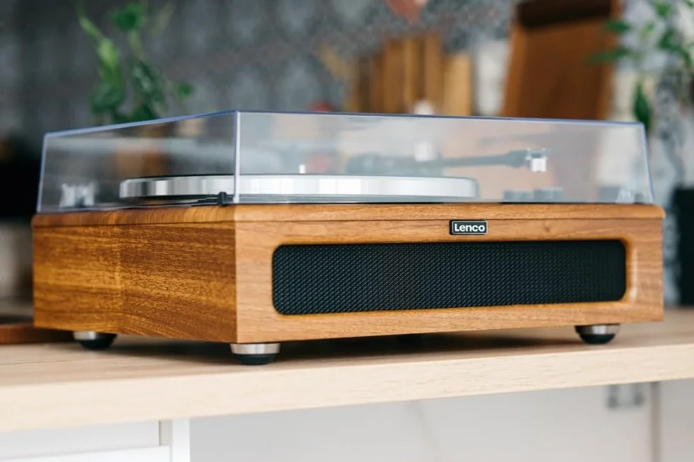 Lenco Ls-410 LS-410WS Gramofon, Brązowy, 40W | LS-410 - odtwarzacz winylowy - Bluetooth - 40 W RMS - napęd pasowy - przedwzmacniacz - wyjście RCA - AUX-In
