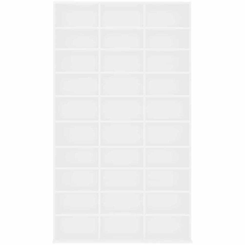Hothingwell Szafka na płyty CD, biała, 102 x 23 x 177,5 cm, drewno inżynieryjne, półka na płyty CD 30 przegródek, schowek na płyty i akcesoria, szafka do przechowywania do salonu, biura, sypialni