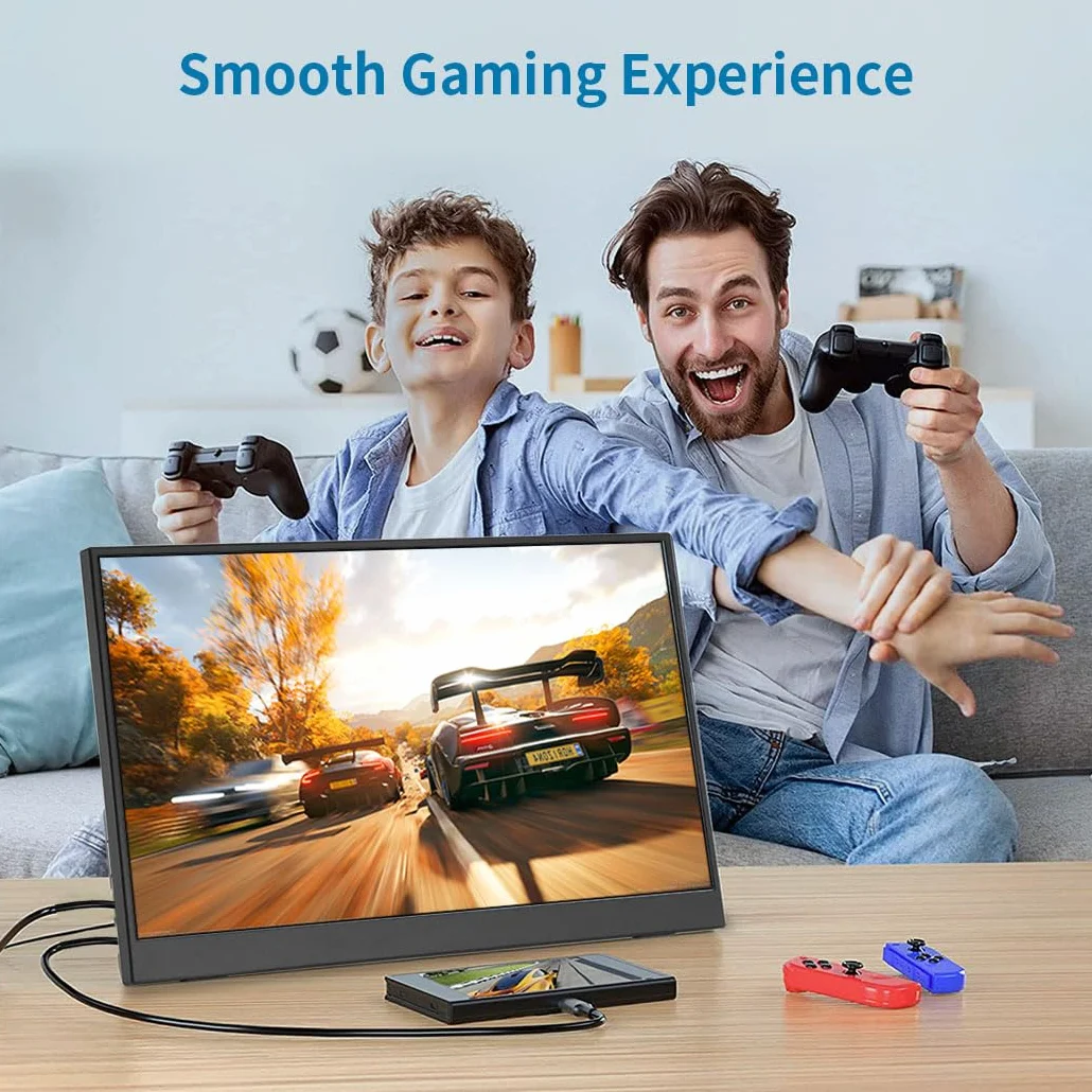 Przenośny monitor z ekranem dotykowym 35.6 cm, zewnętrzny wyświetlacz USB-C i FHD, 100% sRGB, antyodblaskowa, ochrona prywatności, niska mocowanie, monitor podróżny VESA do laptopa, Maca, gier, biura