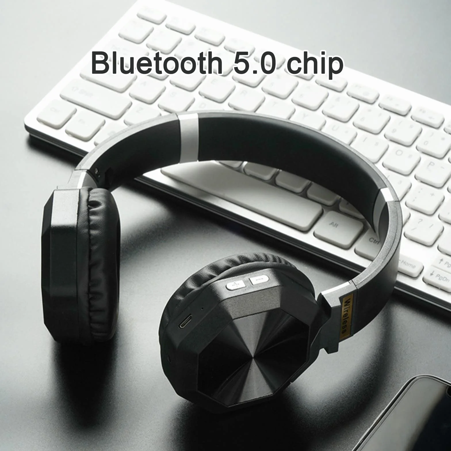 Słuchawki stereofoniczne nauszne, bezprzewodowe zestawy słuchawkowe Bluetooth, składane zestawy słuchawkowe bezprzewodowe i przewodowe z miękkimi nausznikami z białkami pamięci, do telefonów komórkowy