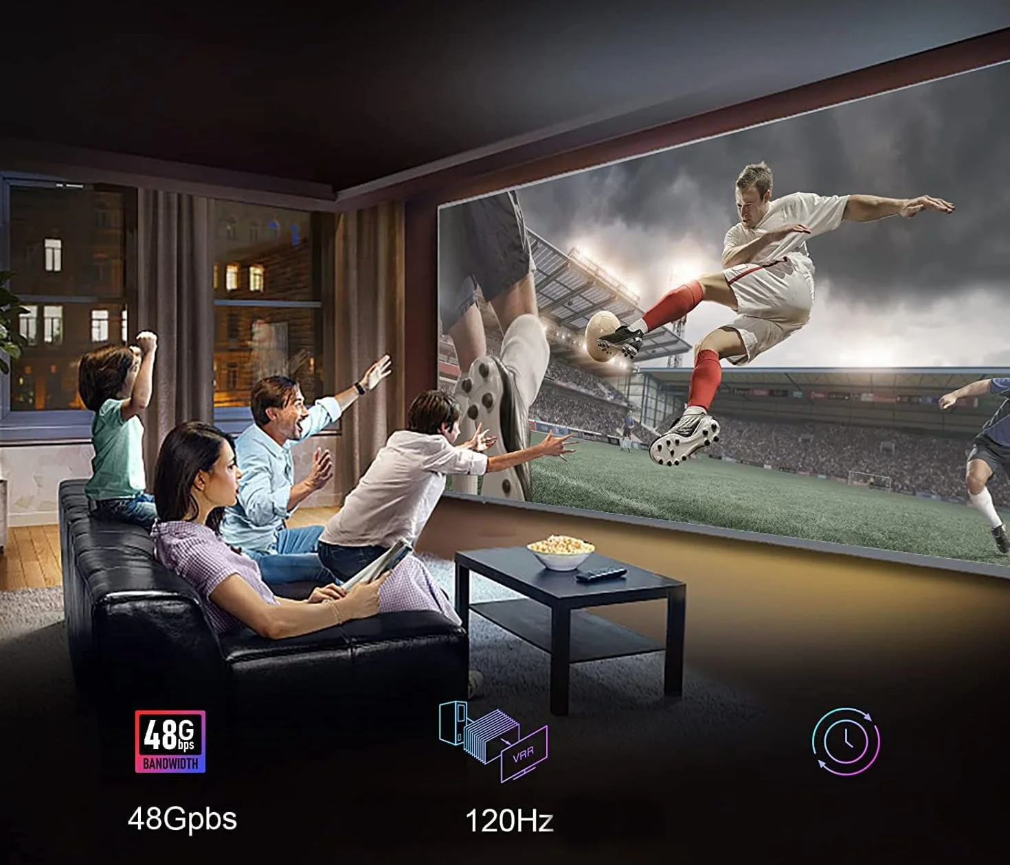 Kabel HDMI 8K 60 Hz 4K 120 Hz 48 Gbps Ultra High Speed - nylonowa osłona, eARC, HDR10+, Dolby Vision, VRR, Dynamic HDR – kompatybilny z PS5, Xbox, PC, monitorem, kinem domowym, telewizorem UHD -