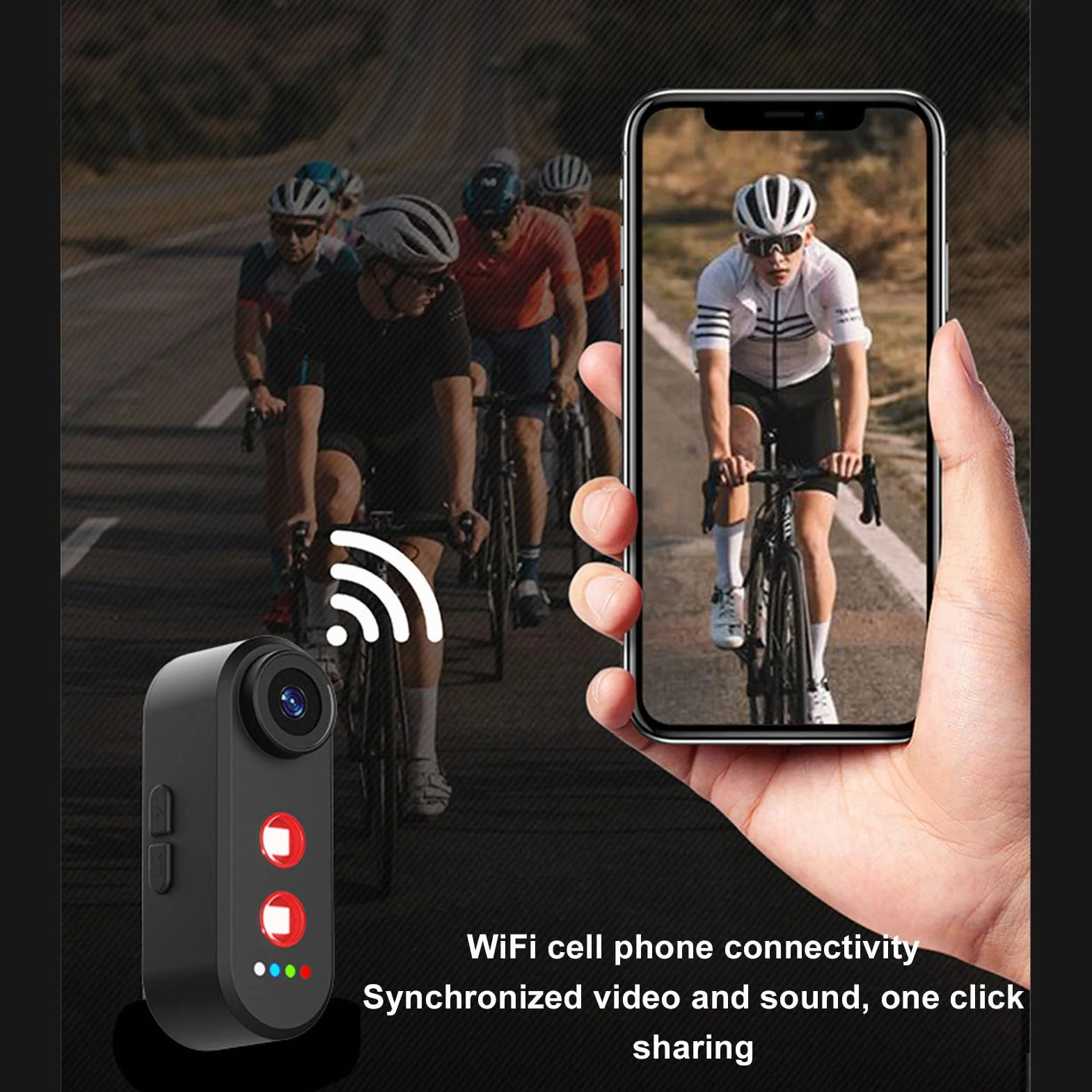 Bewinner Kamera Rowerowa z światłem Ogonowym, App Control 1080p HD Sports Action Camera, Kamery z Tylnym Widokiem na Rowerze Zewnętrzne z Mocowaniem, IPX6, 140 ° Kąt, 5000 MAh