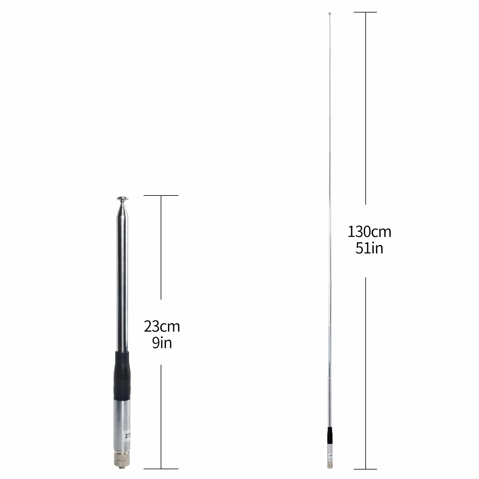 HYS Antena radiowa CB 27Mhz SMA Female teleskopowa 130 cm
