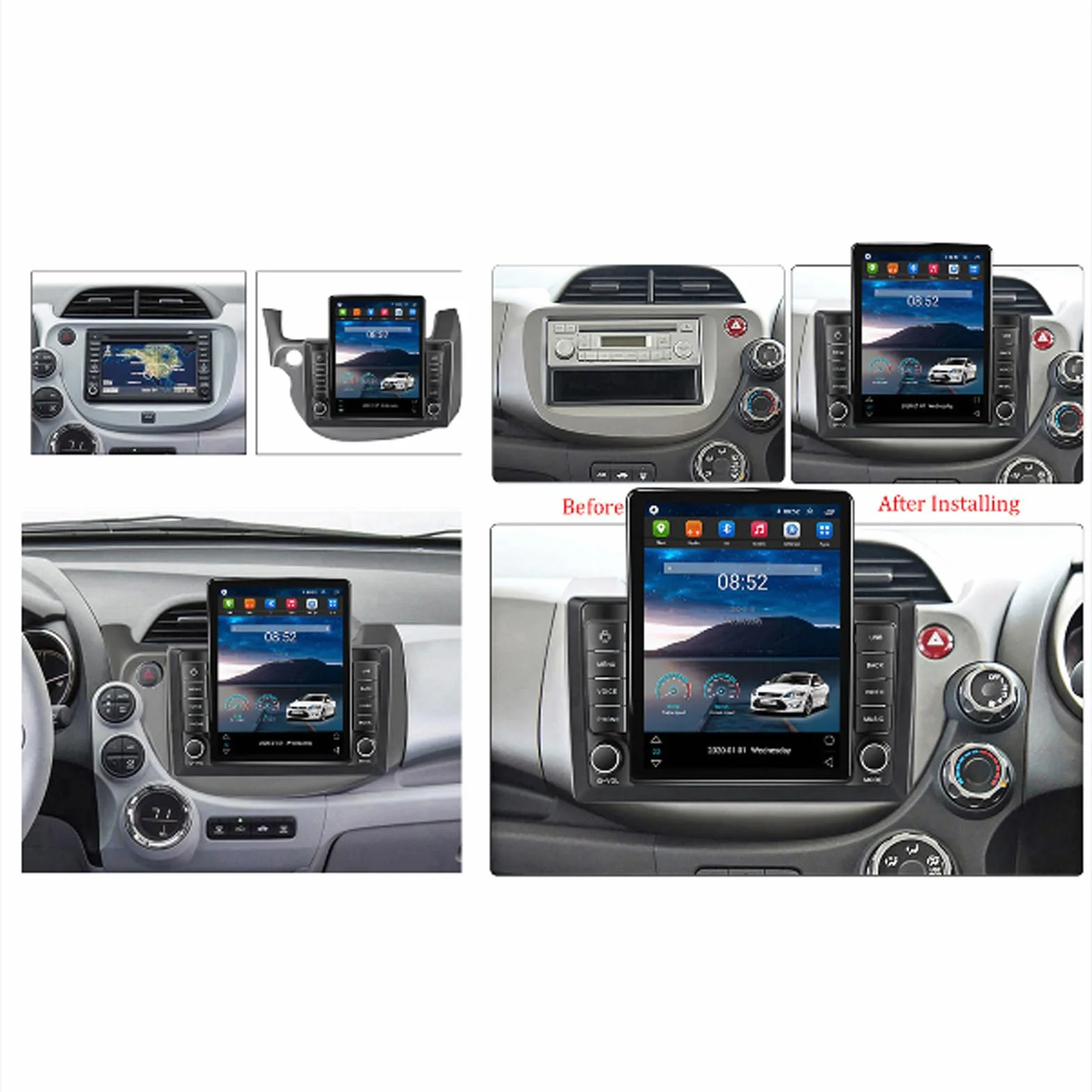 Android 15 Radio samochodowe Sat Navi do H-onda Jazz LHD/RHD (2007-2014) 9,7-calowy odtwarzacz multimedialny Android z nawigacją GPS Carplay HIFI BT 5G WiFi SWC MIC DSP, M700S