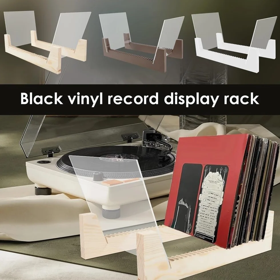 Stojak do przechowywania płyt CD CD Storage Rack Wood Magazine Album Record Display Stand Large Capacity Deskop Holder for Home Art Collection Decor Stojak na płyty(Biały)