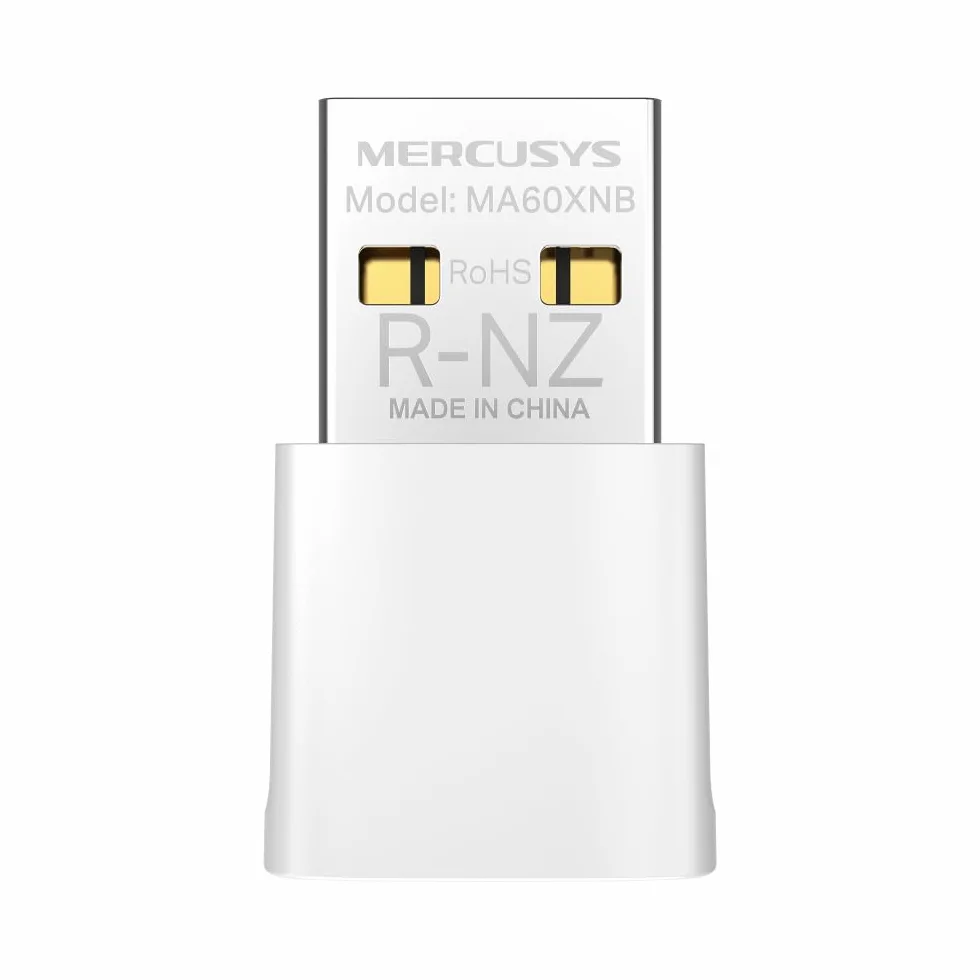 MERCUSYS MA60XNB - Adapter USB Nano Wi-Fi 6 AX900 i Bluetooth 5.3, Dual Band 600 na 5 Ghz i 287 Mb/s przez 2.4 GHz, Ultra kompaktowy rozmiar 26,9 × 16,1 × 7,6 mm, bezpieczeństwo WPA3