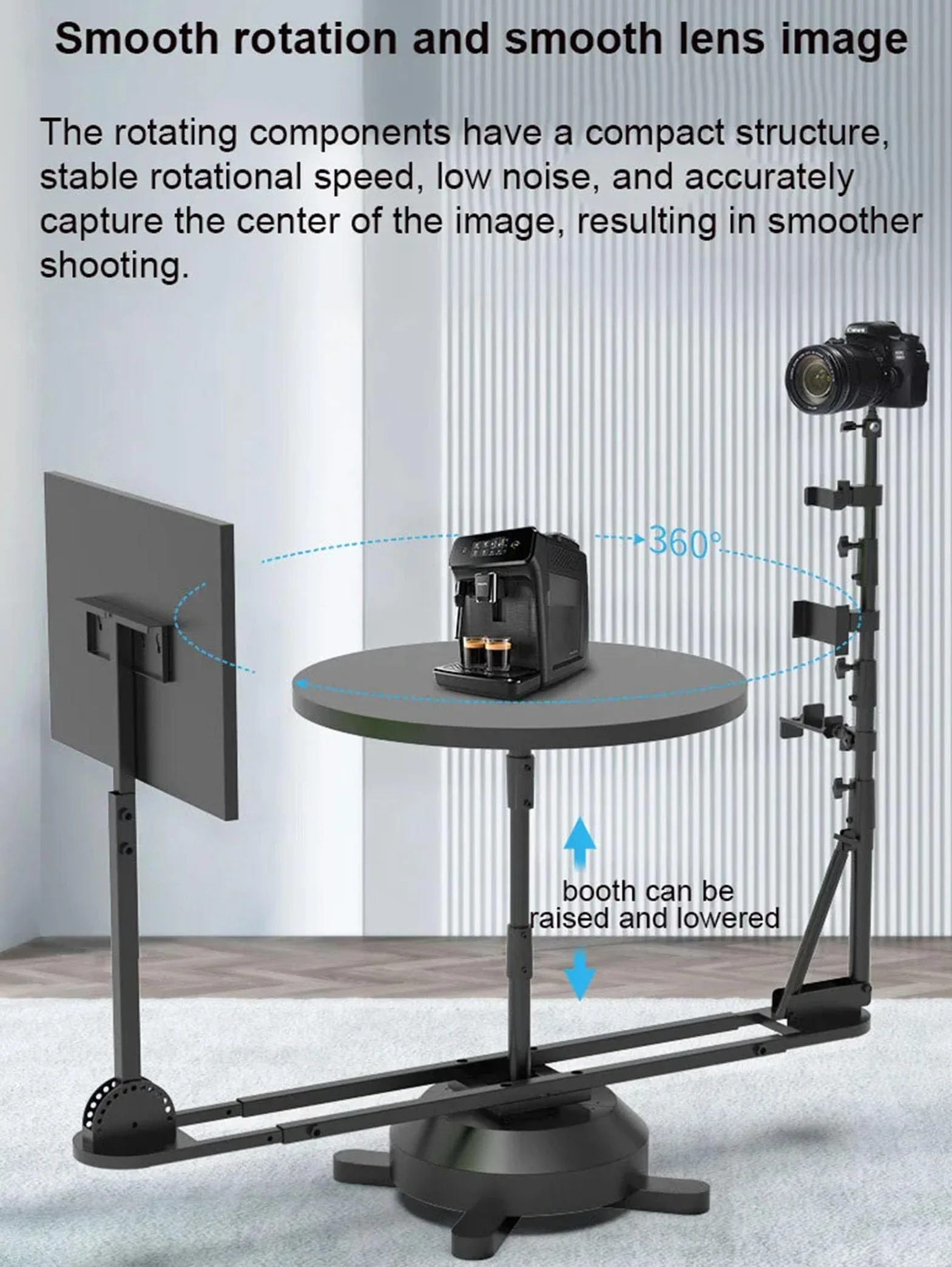 Gramofon fotograficzny 360 stopni, elektryczna budka fotograficzna Profesjonalny sprzęt wideo, do różnorodnej fotografii produktowej