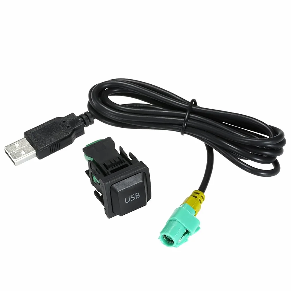 Shkalacar Adapter USB audio 130 cm, samochodowy odtwarzacz audio, kabel radiowy, kompatybilny z VW