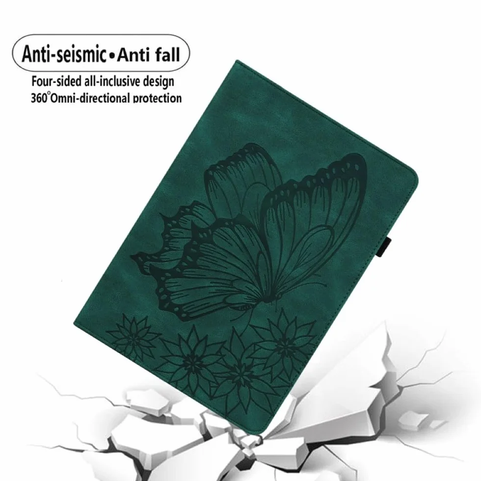 Generic kompatybilny z Kindle Paperwhite 2 (2013) E-czytnik Kolor: (Zielony) Magnetyczny skórzany portfel etui z klapką pokrowiec na wzór motyla