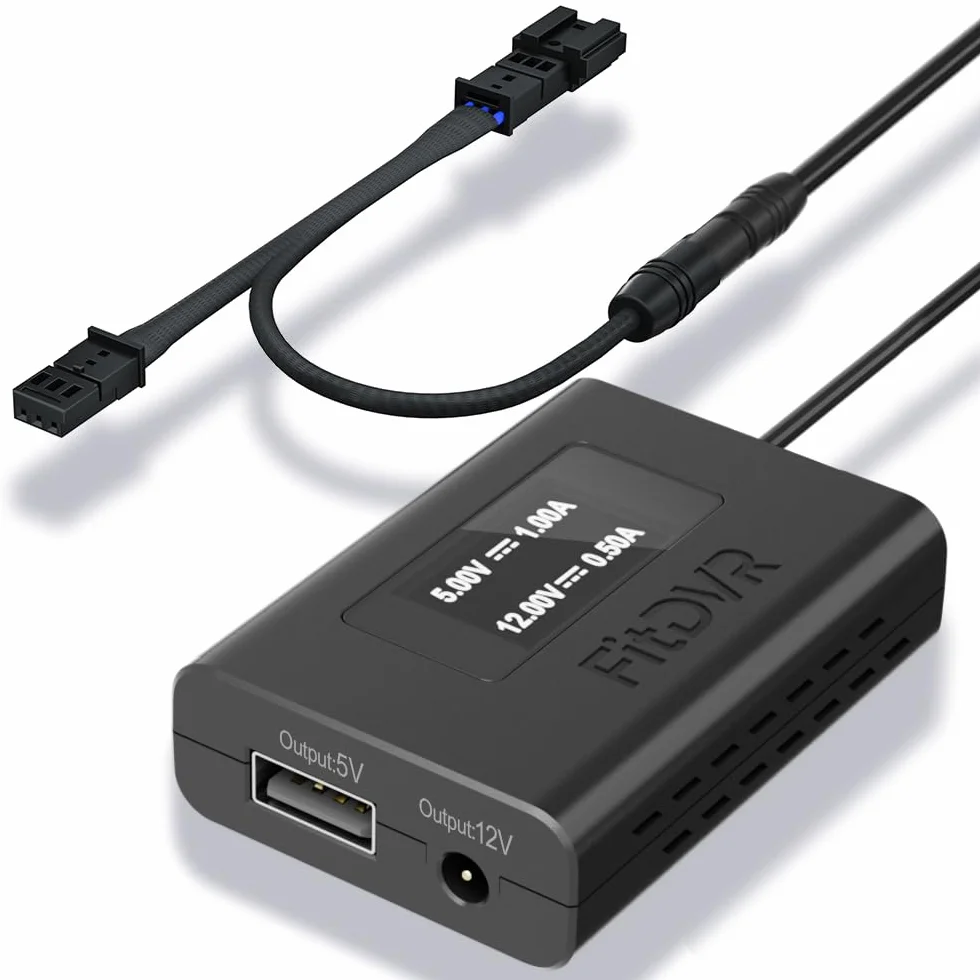 Adapter zasilania (3-Pin) Nadaje się do Audi Volkswagen Porsche, Wyświetlacz LED Zasilanie USB, Podłącz do czujnika deszczu, wyjście 5V 12V, Łatwe w instalacji, D3-025