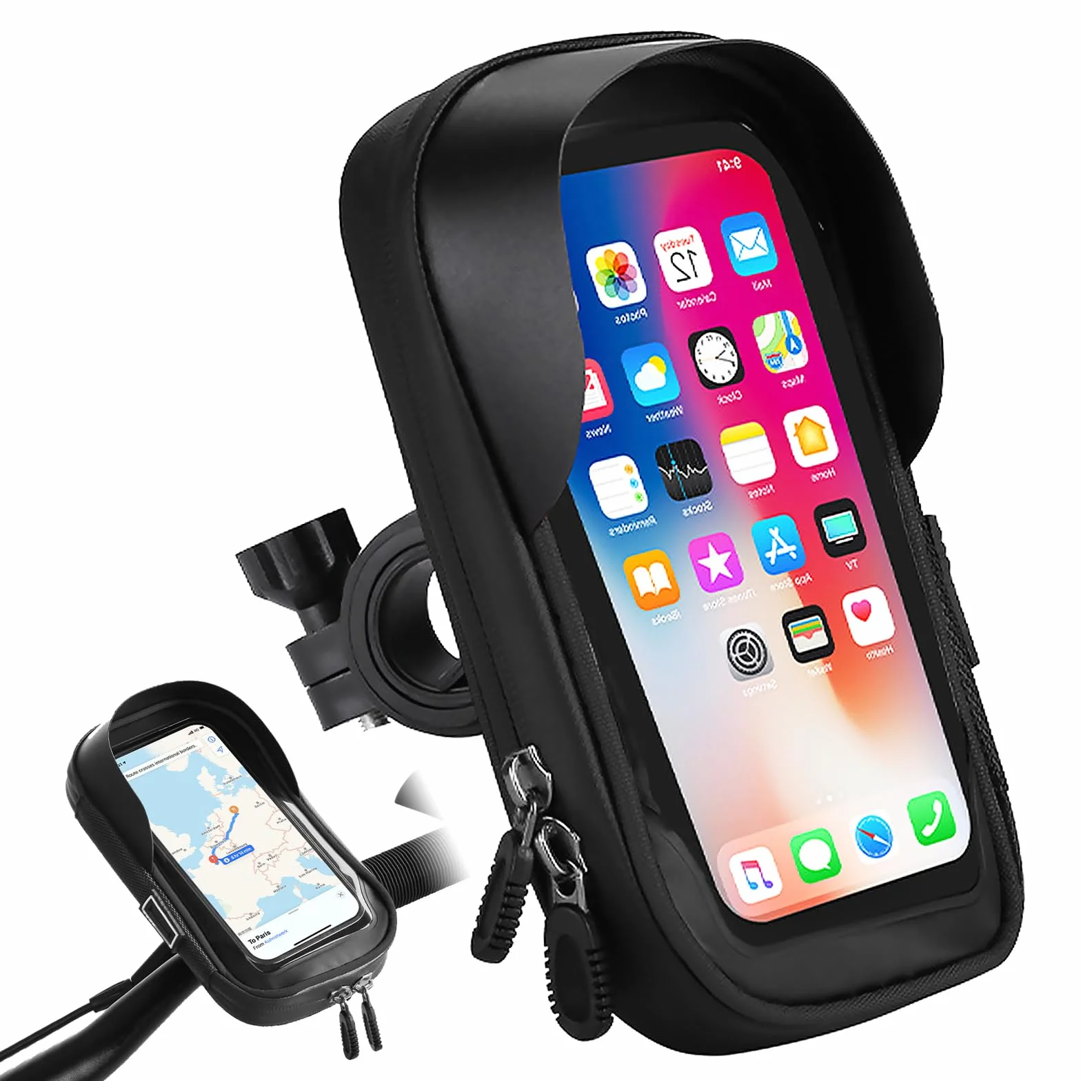 Rowerowy uchwyt na telefon komórkowy, wodoodporna torba na telefon rowerowy | Uchwyt Movils Moto 360° Obrót Torba Rowerowa Wodoodporna i Okno Z Pokrywą Do Smartfonów 4.7-7.0"