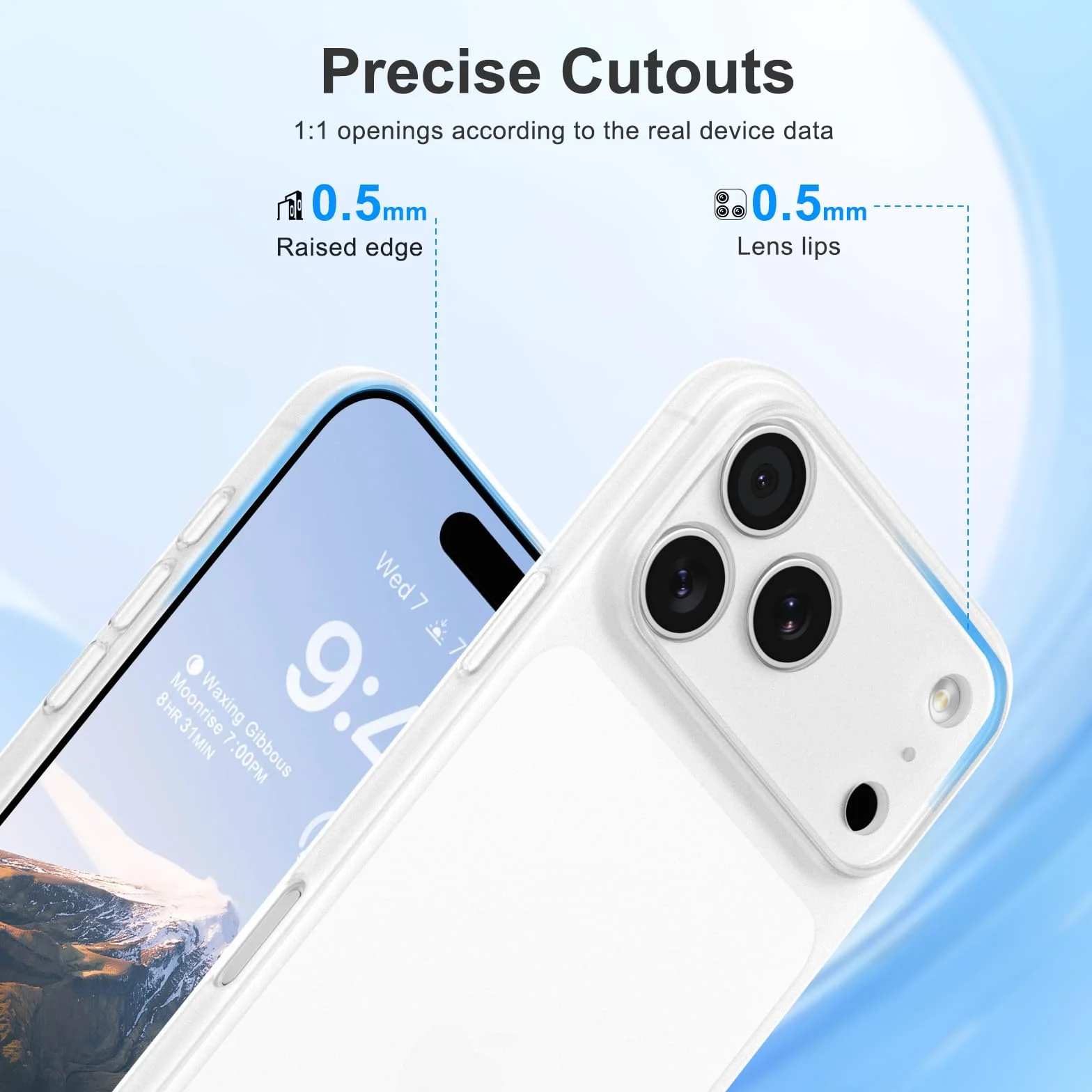 memumi Etui do iPhone 17 Pro, UltraCienka 0,3 mm i Lekka, Matowe Wykończenie [Antypoślizgowe, Odporne na Zarysowania] Kompatybilne z iPhone 17 Pro -Trans-biały
