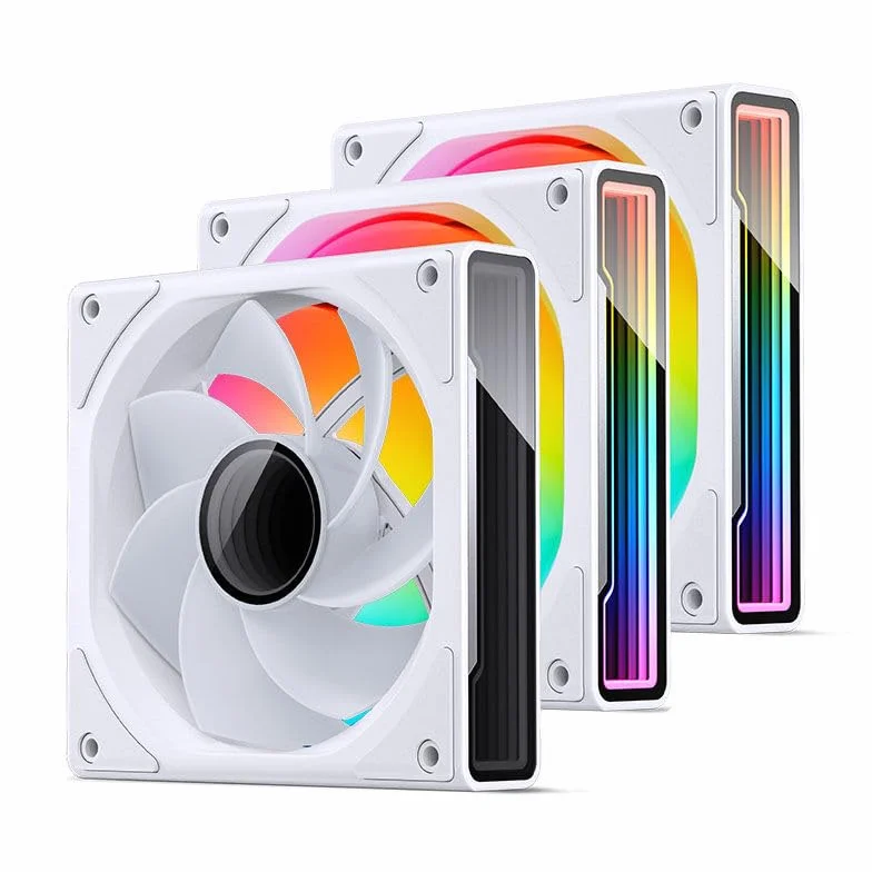 Jonsbo ZK-120WR ARGB wentylator Reverse 120 mm, 3 sztuki, biały – stylowy i cichy, zestaw RGB Intake