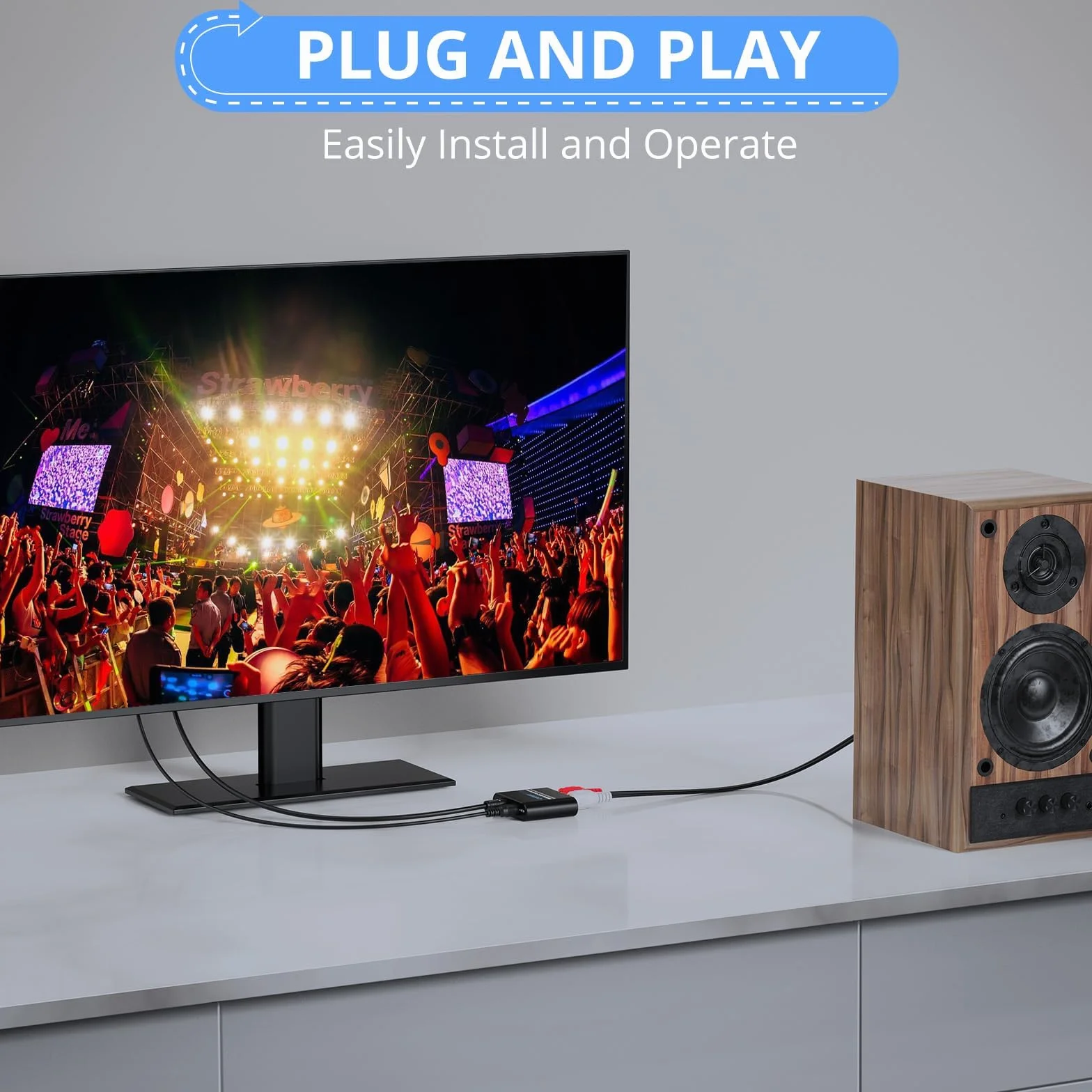 Przetwornik DAC, CAMWAY 192 kHz DAC cyfrowy na analogowy, konwerter audio, SPDIF optyczny Toslink do analogowego RCA Audio 3,5 mm adapter z kablem optycznym 1 m, konwerter DAC do TV, DVD, Blu-ray Xbox