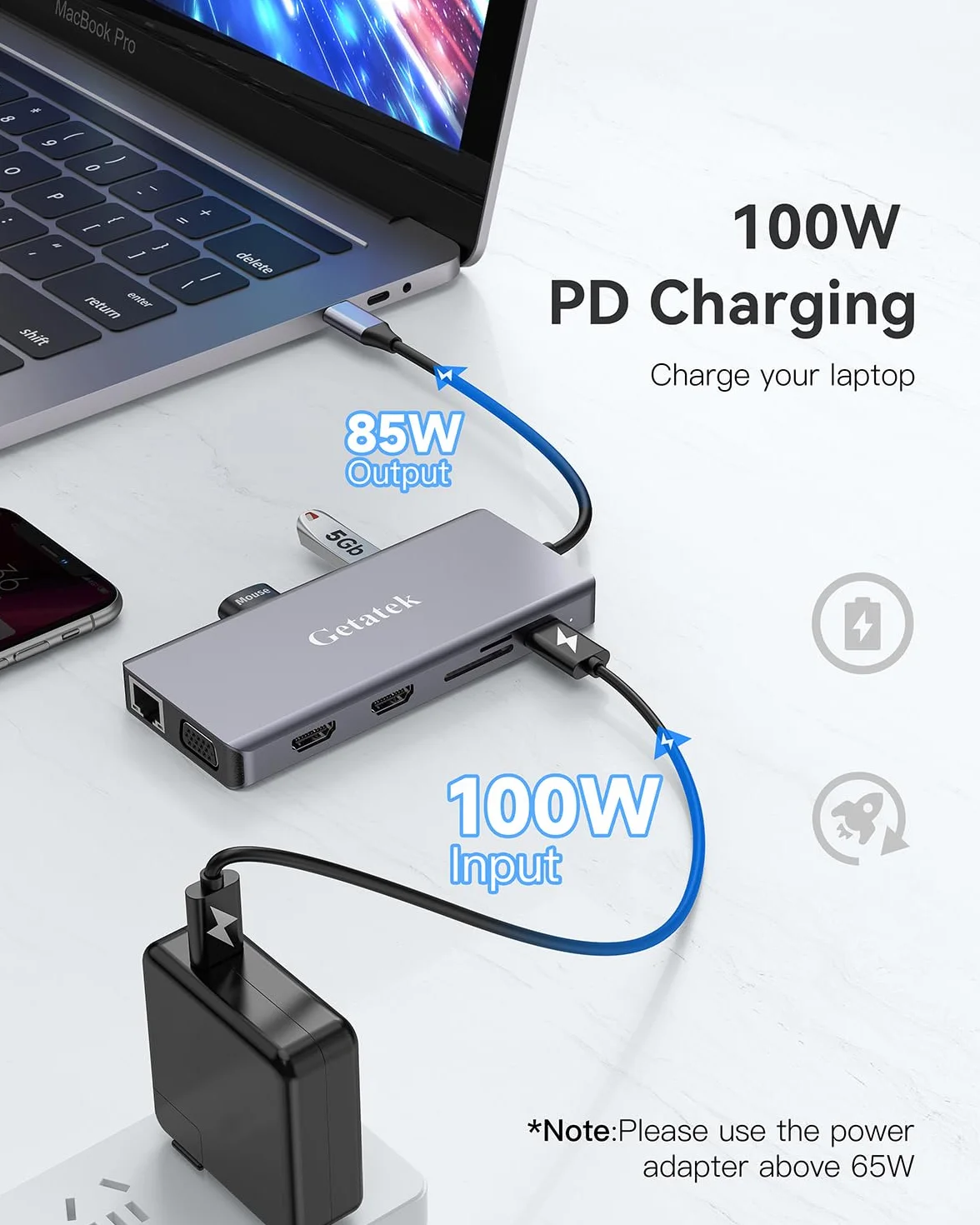 Stacja dokująca USB C, 14 w 1, stacja dokująca USB C, potrójny wyświetlacz, stacja dokująca do laptopa z podwójnym HDMI, VGA, PD, RJ45, SD/TF, 3 USB 3.0, USB 2.0, audio, port danych typu C, blokada