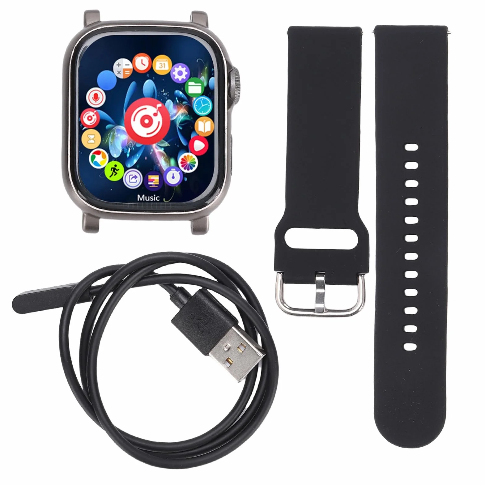 Denash Do Noszenia Odtwarzacz MP3, Bluetooth 5.4 Muzyka z Ekranem Dotykowym z Fitness śledząc, Głośnik i Rejestrator Głosowy Do Słuchania Muzyki, Trening (128GB)