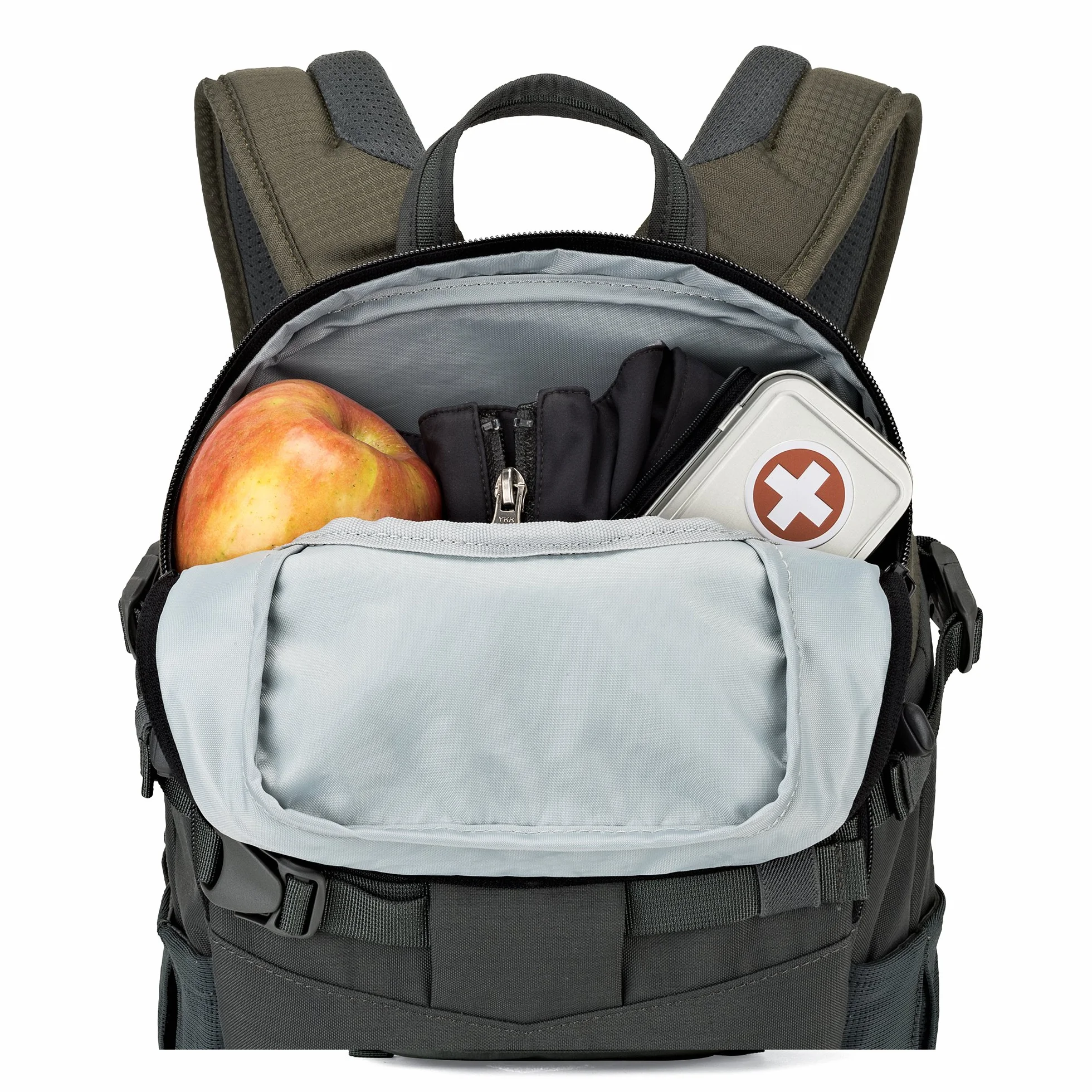 Lowepro LP37014-PWW, Flipside Trek BP 250 AW plecak na aparat z systemem zawieszenia ActiveZone, przegródka na tablet, szary/ciemnozielony