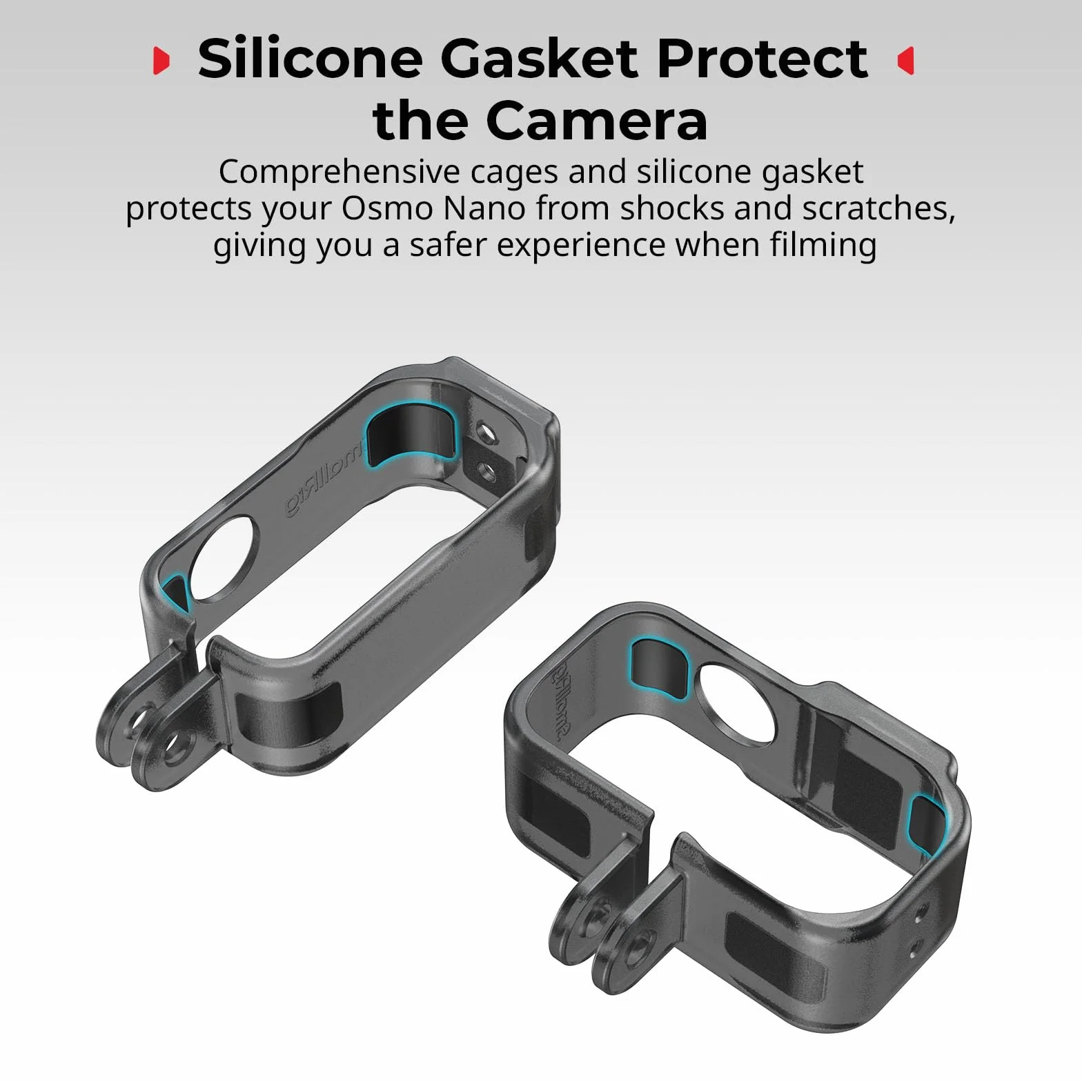 SMALLRIG Zestaw Vertical to Horizontal Action Camera Cage do DJI Osmo Nano, z otworem lokalizacyjnym 1/4"-20, silikonową uszczelką, zimną stopką, konstrukcją szybkiego montażu - 5757