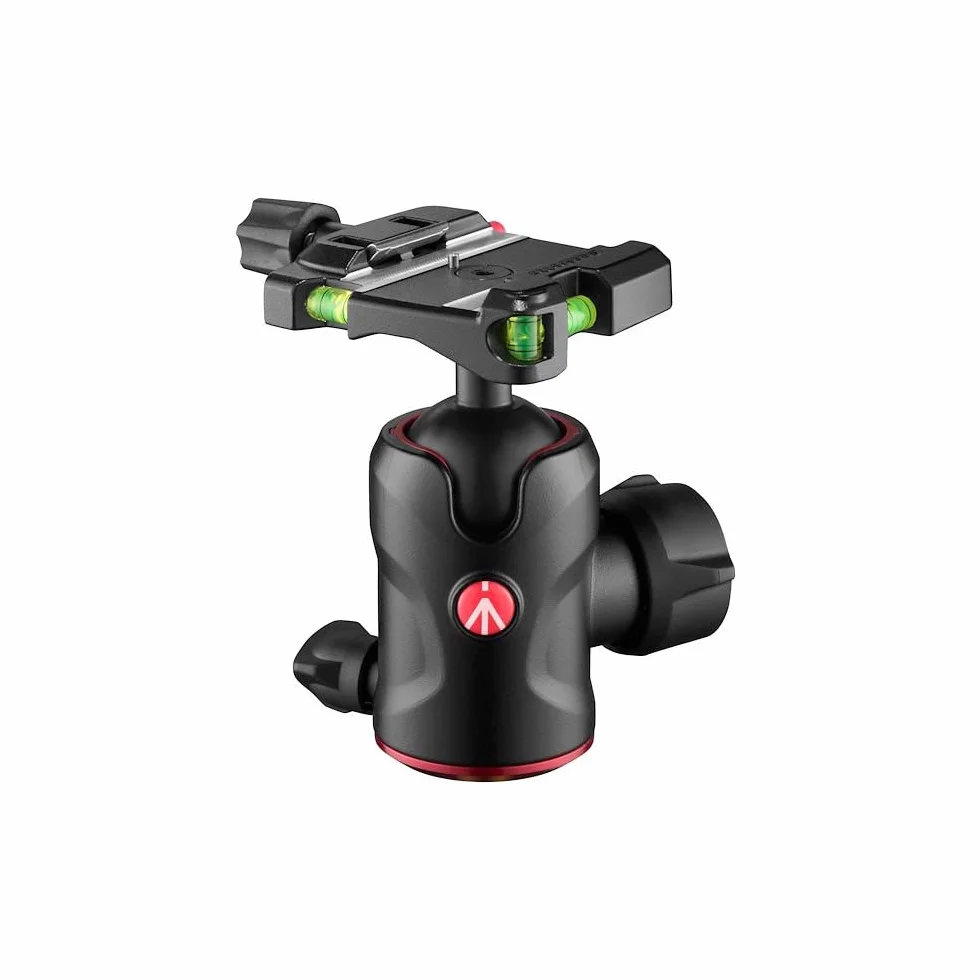 Manfrotto Kompaktowa głowica kulowa 496 z płytką szybkozłączkową MSQ6PL, głowica kulowa do statywów do aparatu, stabilizatorów aparatu, pilotów, sprzętu fotograficznego