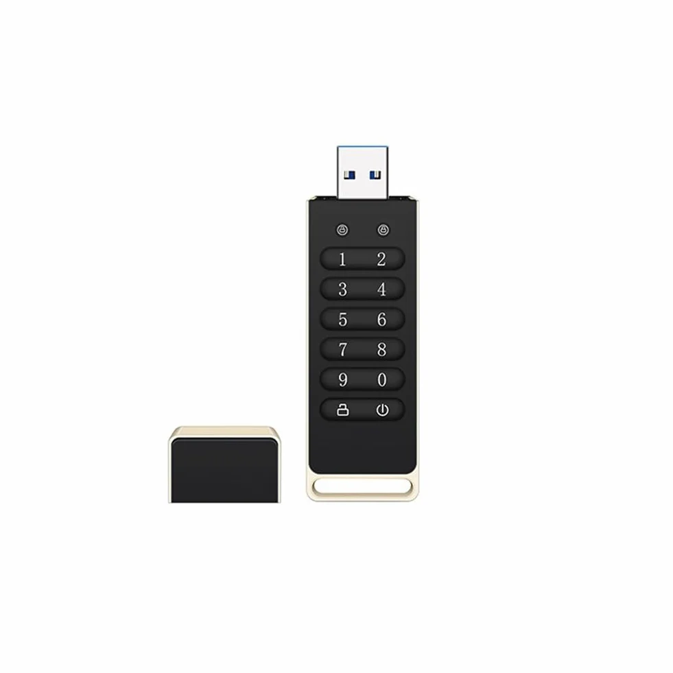 Bezpieczny dysk USB, 128 GB szyfrowany dysk flash USB sprzętowa karta pamięci z klawiaturą USB 3.0 dysk Flash czarny