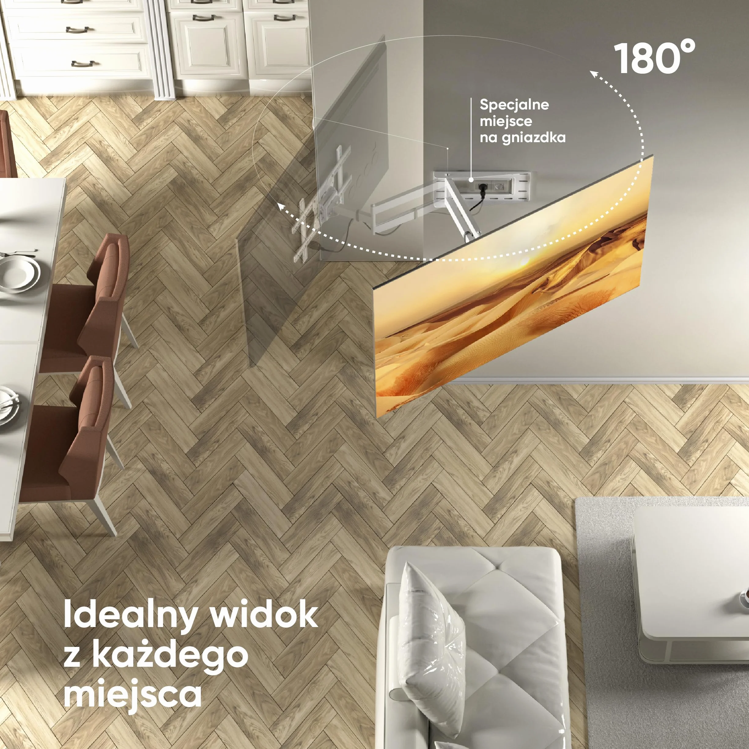 ONKRON M7L uchwyt ścienny do telewizora 40-75 cali uchwyt ścienny do płaskich i zakrzywionych LED LCD QLED OLED monitory wychylne (180°) nachylenia (-5° … +15°) wysuwany (110-711 mm) VESA biały