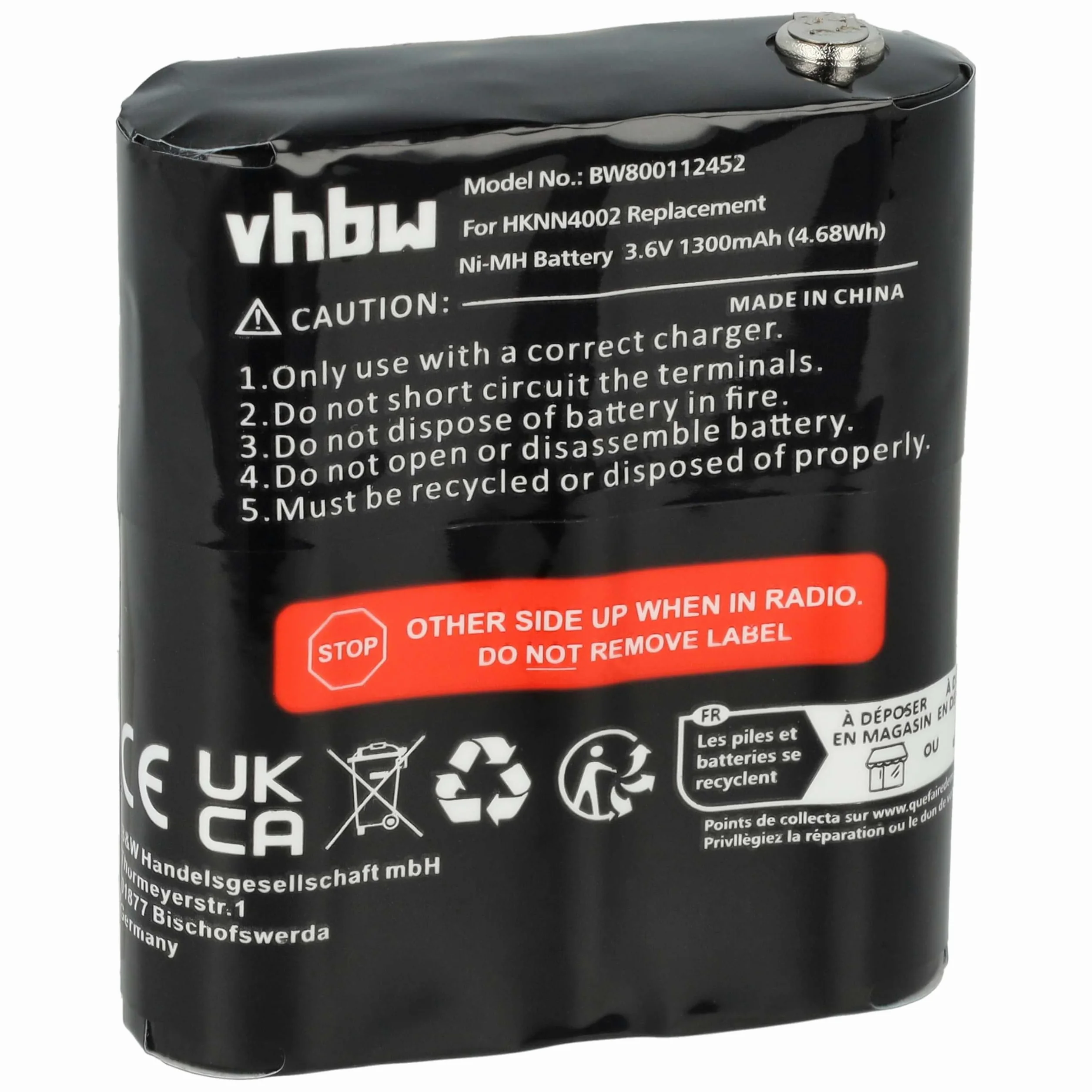 vhbw Bateria kompatybilna z Motorola Talkabout T5412, T5422, T5532, T5622 krótkofalówka, Walkie Talkie (1300 mAh, 3,6 V, NiMH)