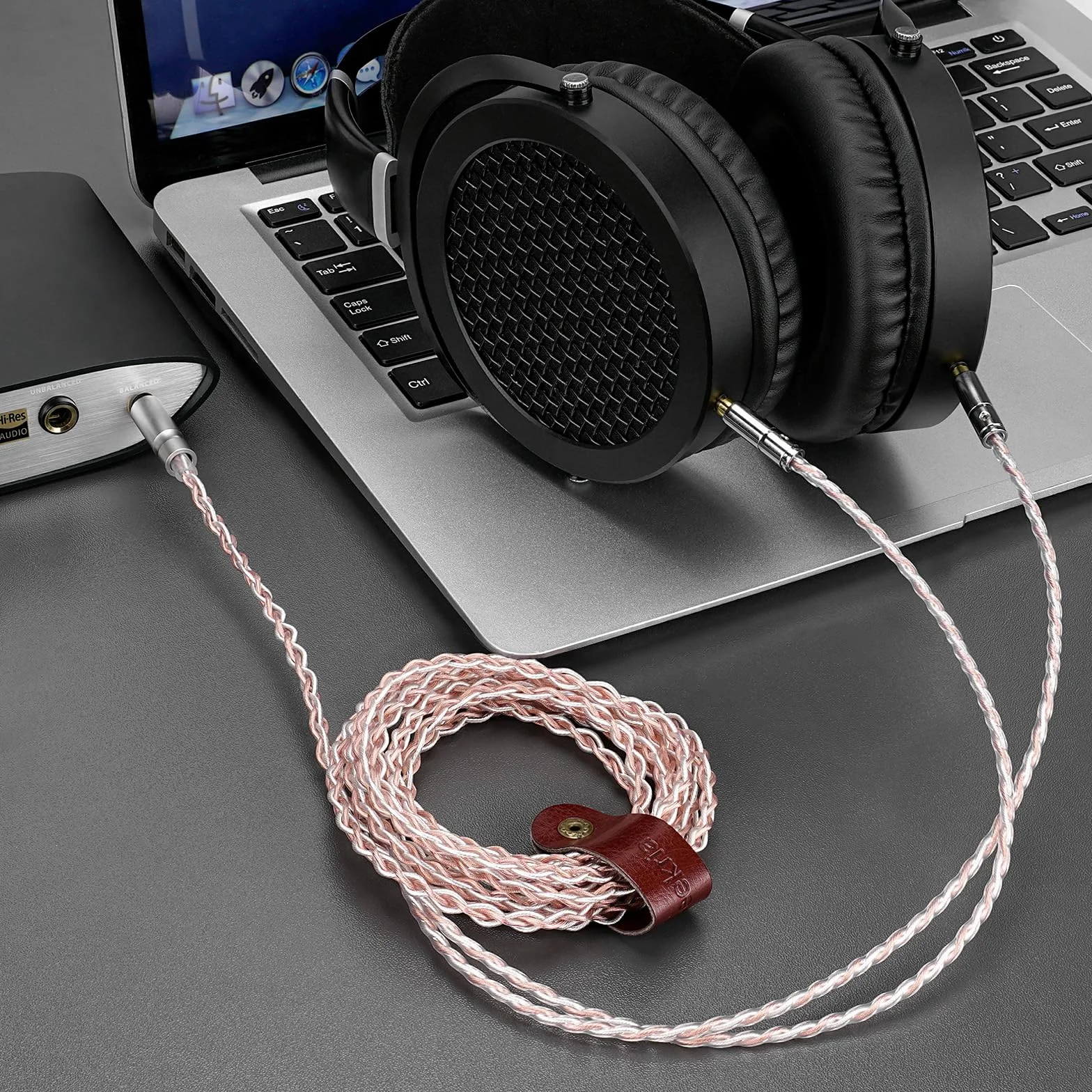 Geekria Kabel audio Apollo Copper Silver Mixed Upgrade kompatybilny z HIFIMAN SUSVARA UNVEILED, słuchawki SUNDARA HE4XX 400i, 4,4 mm do dwóch 3,5 mm zamienny przewód słuchawkowy (8,2 stopy / 2,5 m)