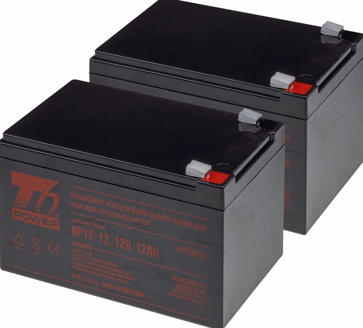 Zestaw akumulatorów T6 Power do zasilacza zapasowego IBM, numer części RBC6, VRLA, 12 V