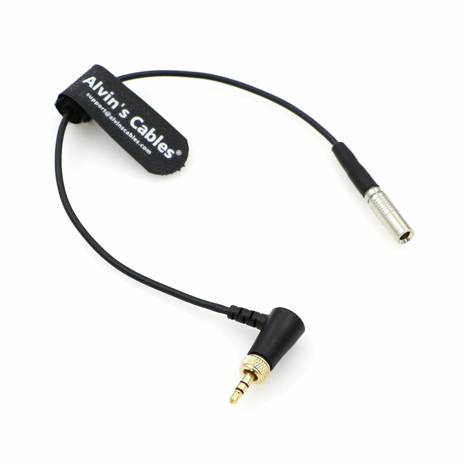 Alvin's Cables Timecode Kabel do Canon R5C DIN 1.0/2.3 do blokowania 3,5 mm TRS 90 stopni kod czasu przewód kompatybilny z Deity TC-1