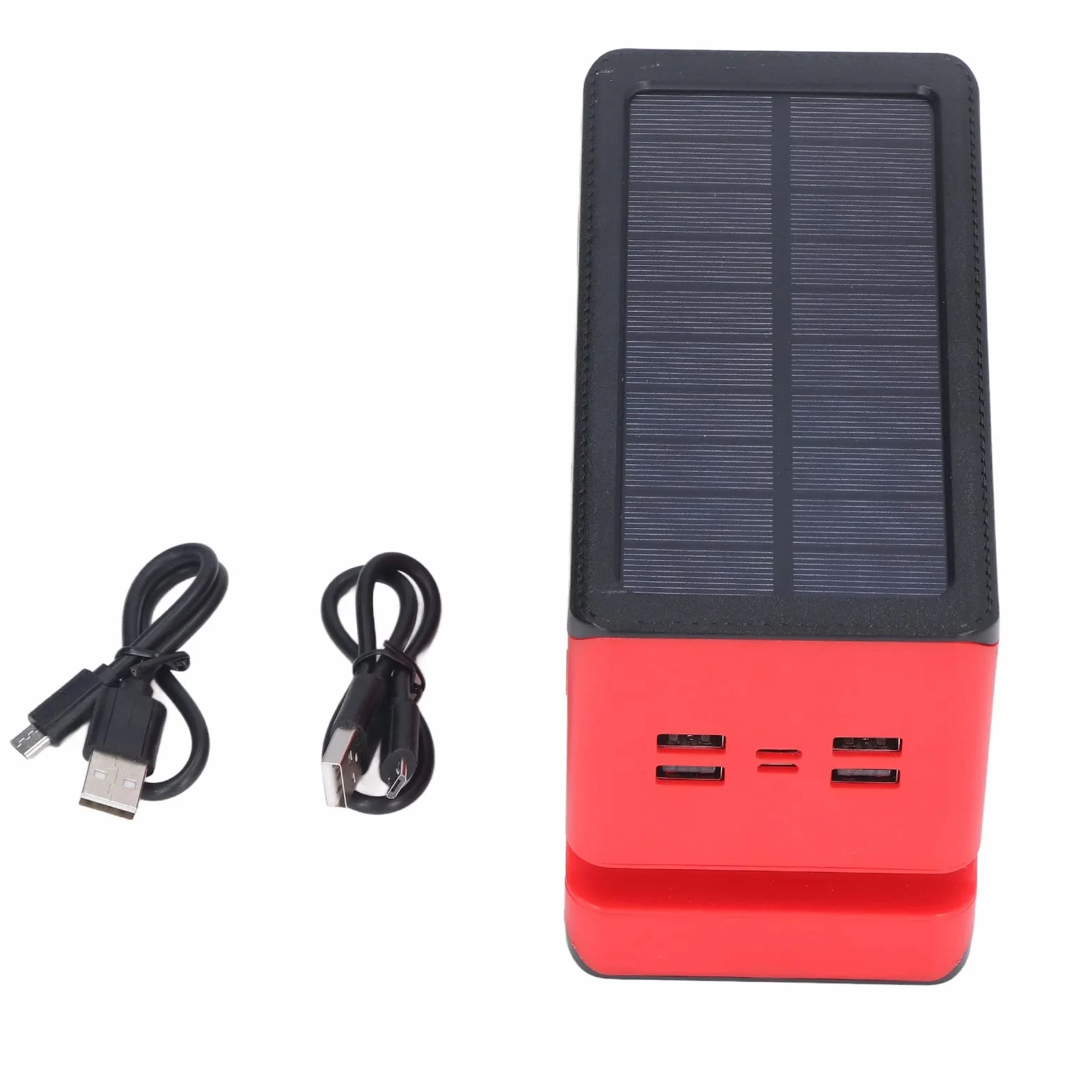 Ładowarka Solarna Power Bank, Power Bank 32LED 100000mAh Przenośna ładowarka do Telefonu z Portem 4USB 3 Tryby światła do Wędkowania na Kempingu