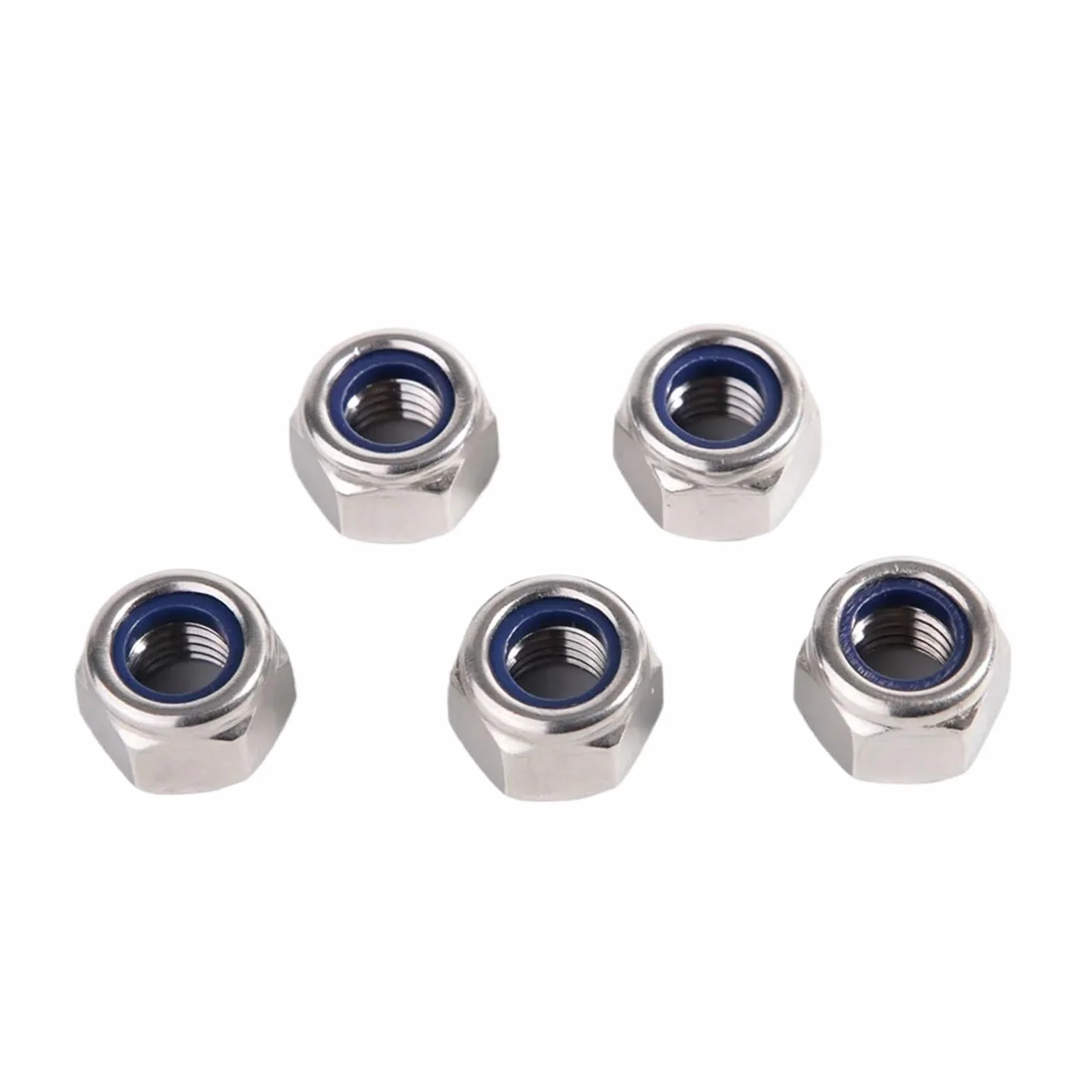 1-50 Sztuk A4-80 316 Stal Nierdzewna Nylonowa Nakrętka Zabezpieczająca M3 M4 M5 M6 M8 M10 M12 M14 M16 M20 M22 M24 M30 Wkładka Sześciokątna Samoblokująca DIN985(2pcs M22-2.5)