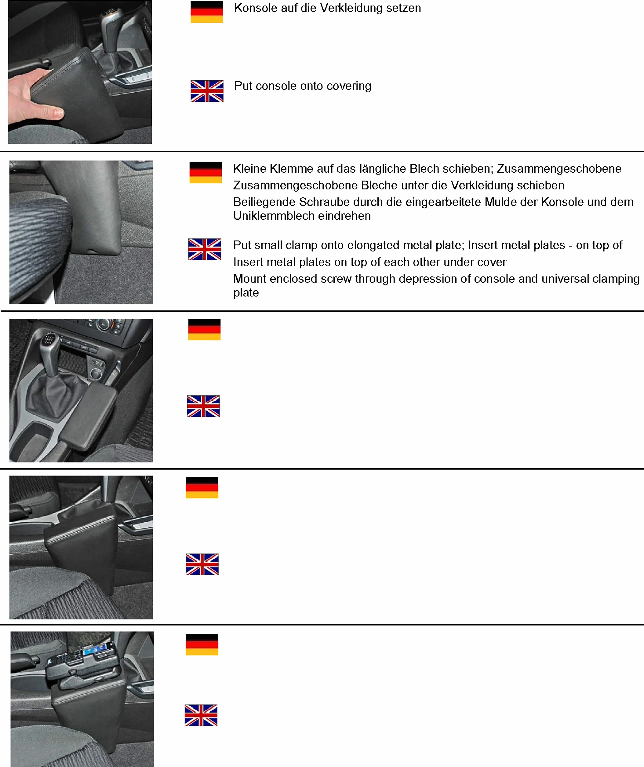 KUDA 092525 uchwyt sztuczna skóra czarny do BMW X1 (E84) od 10/2009 do 06/2015