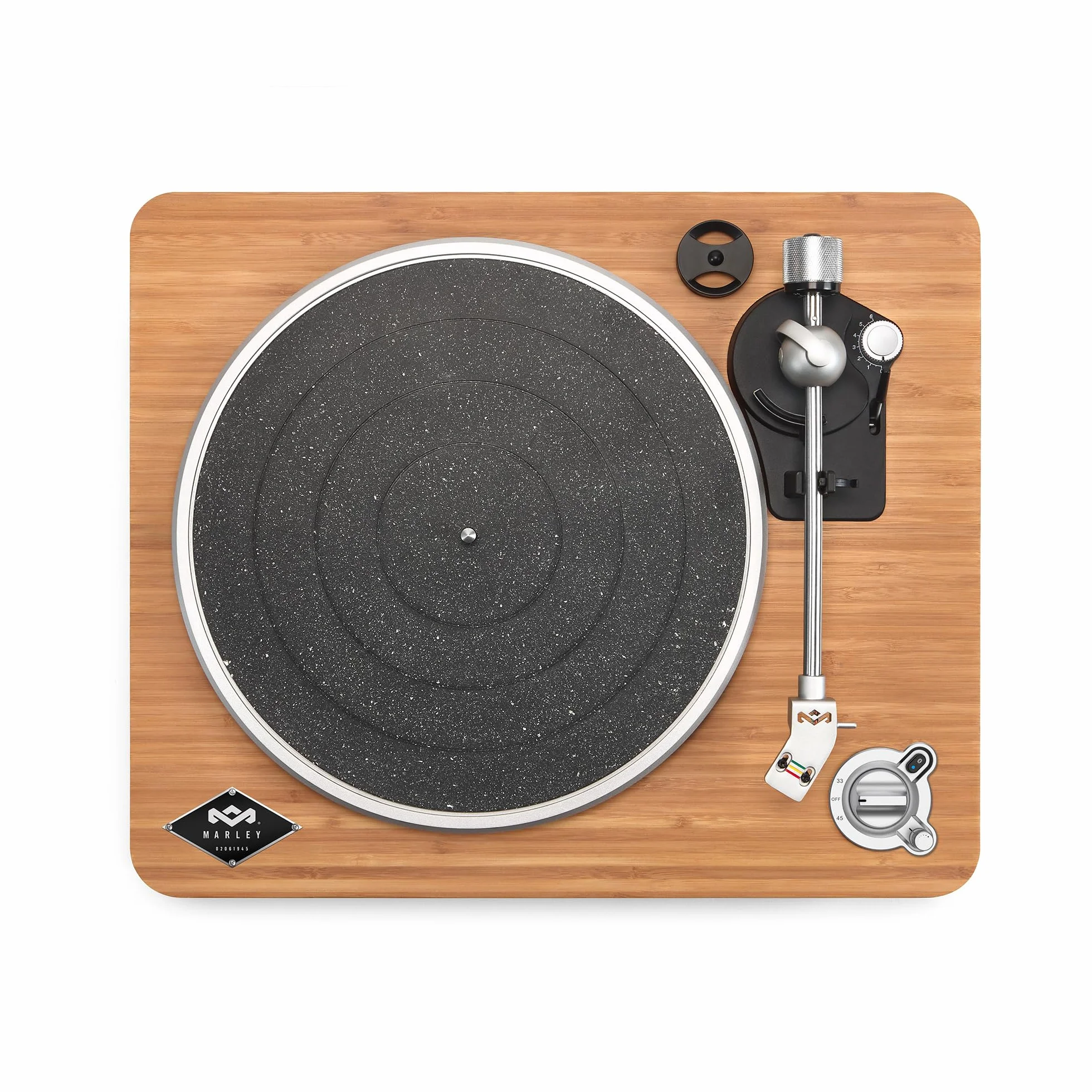 House of Marley Stir It Up Bezprzewodowy Gramofon Bluetooth, Zrównoważony Gramofon Bambusowy, Bambus, Czarny