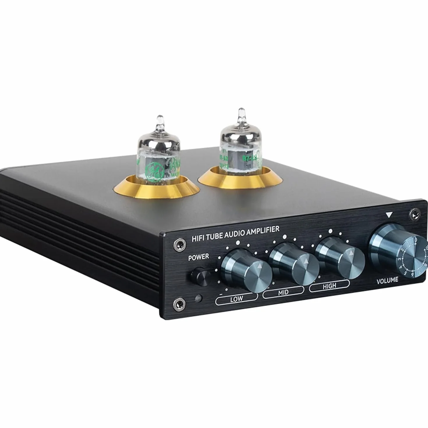 2-kanałowy przedwzmacniacz lampowy stereo z lampą próżniową, 3 regulowane ustawienia wyrównania, do głośników półkowych, MP3, telewizora, odtwarzacza CD