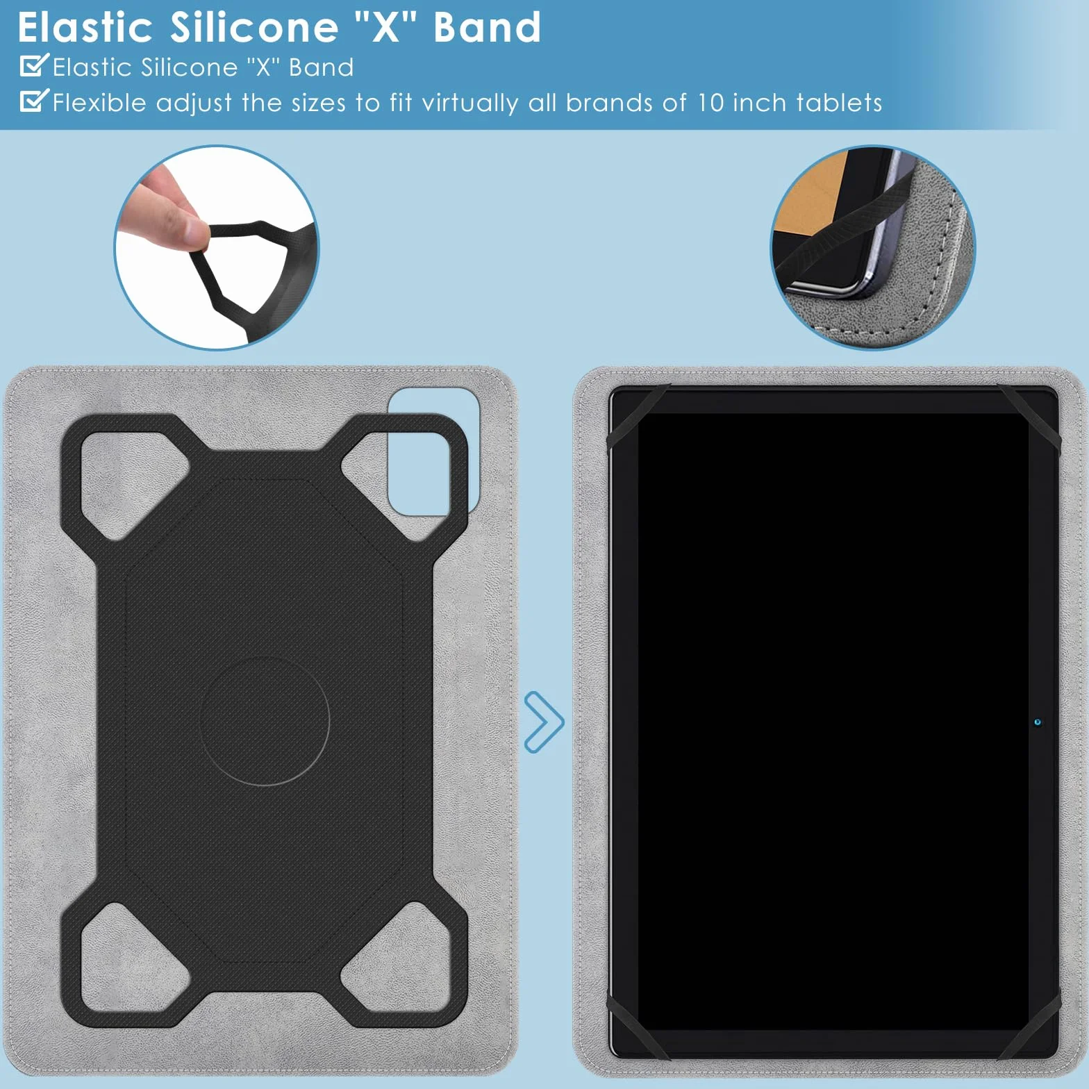 KATUMO Unwersalne Etui dla Tabletu 10 Cali, Etui dla Biegedy/JIKOCXN C30 / DEERTiME E6 / ZONKO/TYD/YUMBOT/DOOGEE U10Kid / DOOGEE T10 Pro/Acer Iconia Tab P10 / SKYEGG K13 / SKYEGG K11