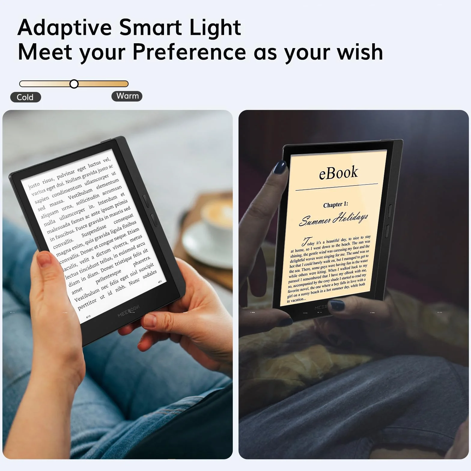 Meebook E-Reader M7 | 6.8' Eink Carta Screen | 300PPI Smart Light | Android 11 | Ouad Core Processor | Out Speaker | Support Google Play Store | 3GB+32GB Storage | Micro-SD slot | Gray