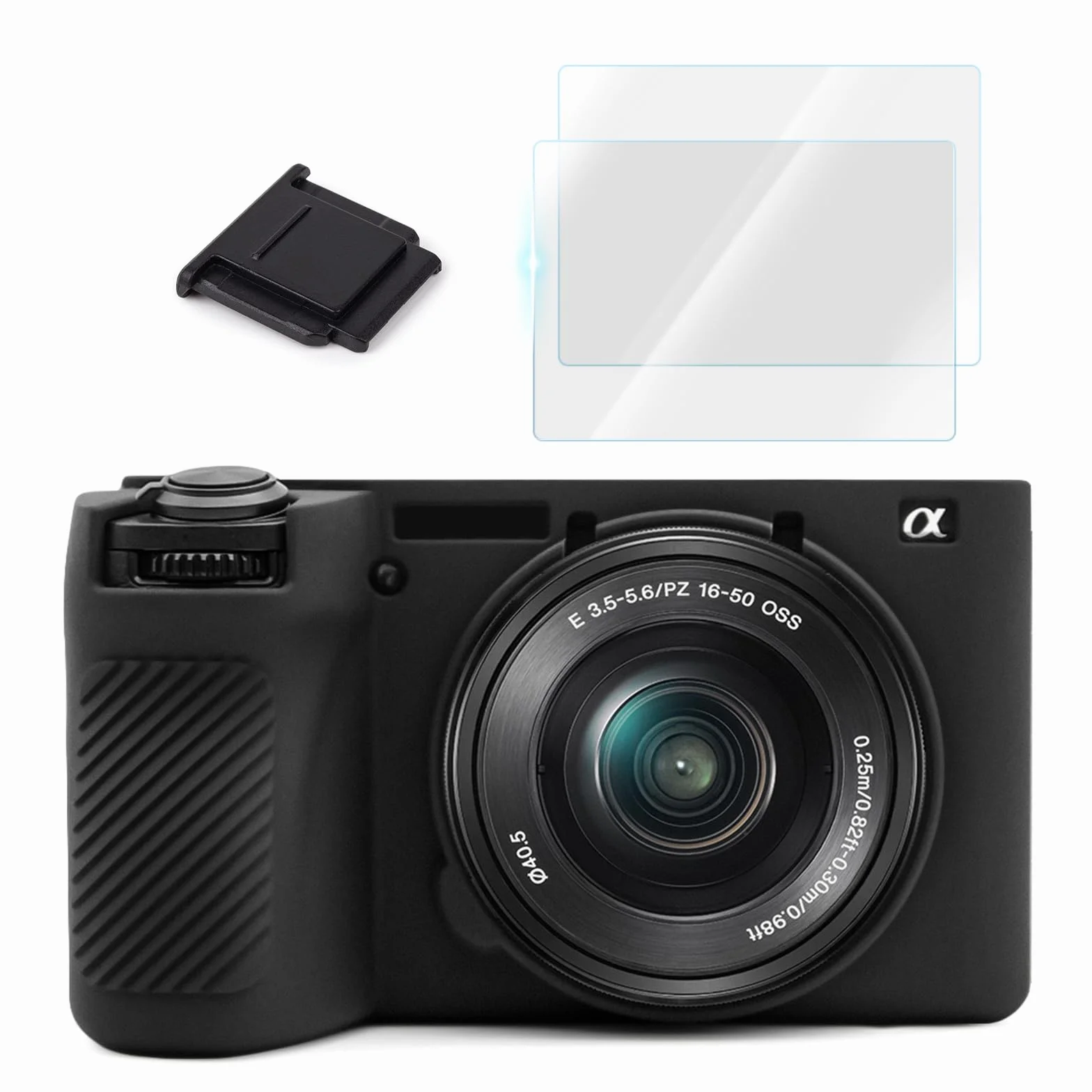 VOVMOEYA A6700 2 szt. silikonowe etui ochronne do Sony Alpha 6700 z osłoną ekranu LCD do Sony A6700