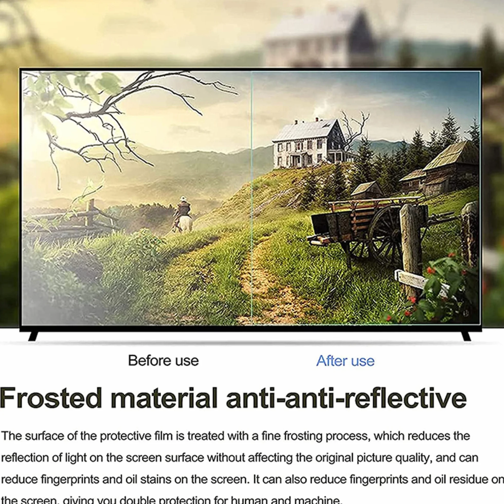 Osłona ekranu, Osłona ekranu telewizora przed niebieskim światłem i promieniowaniem/matowa osłona przeciwodblaskowa, 32–65 cali do LCD 4K OLED QLED HDTV(55in 1221x689mm)